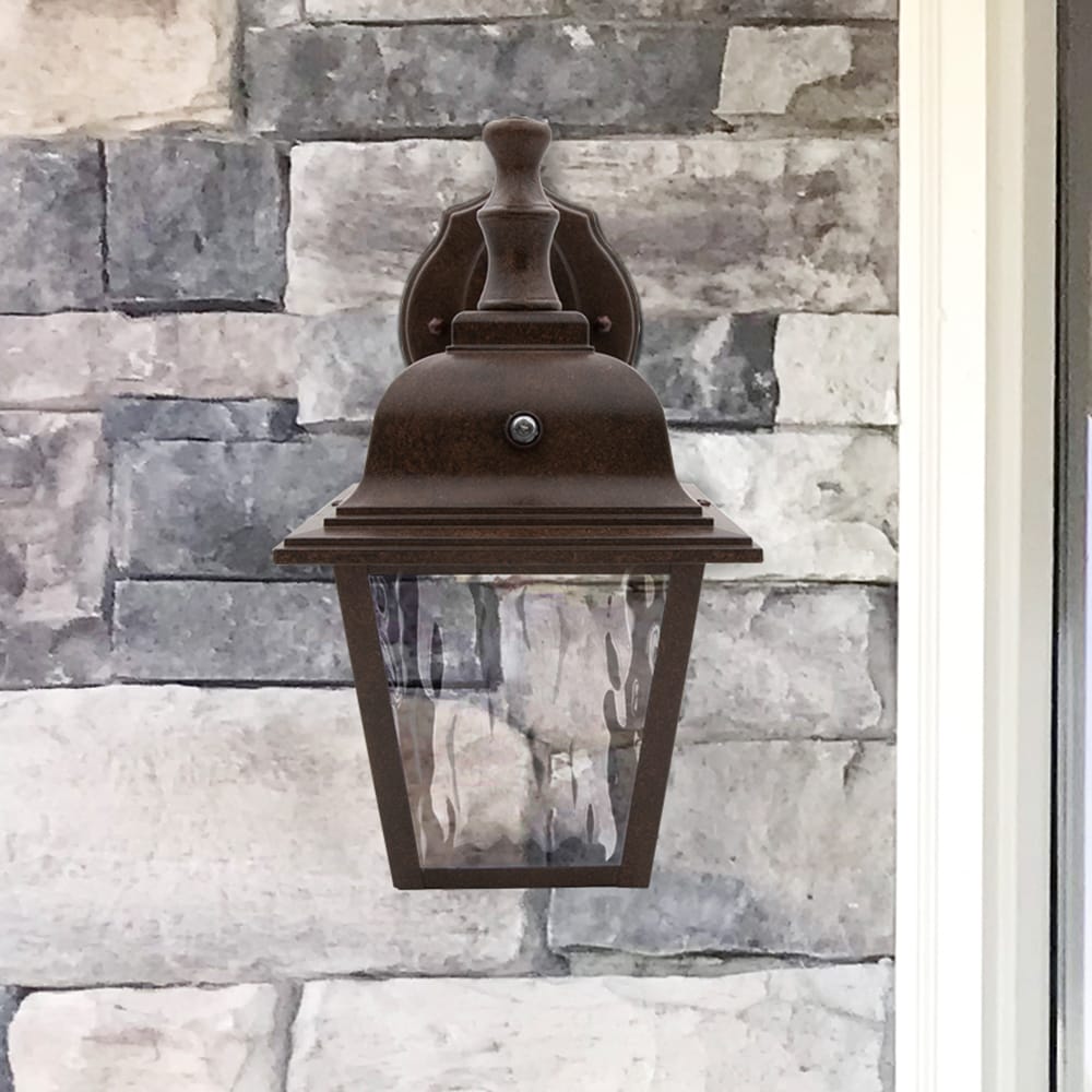 Maxxima MEL-9126BW 10.7-in H Bronze Hardwired Dusk to Dawn Integrated LED Outdoor Wall Light