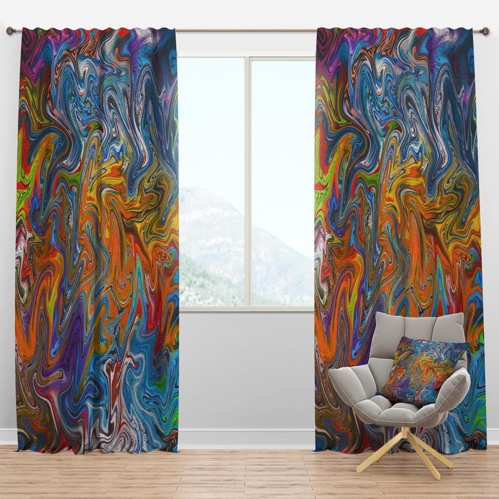 Designart CTN9669-52-95 95-Inches Blue Room darkening Thermal lined Rod pocket Single curtain panel