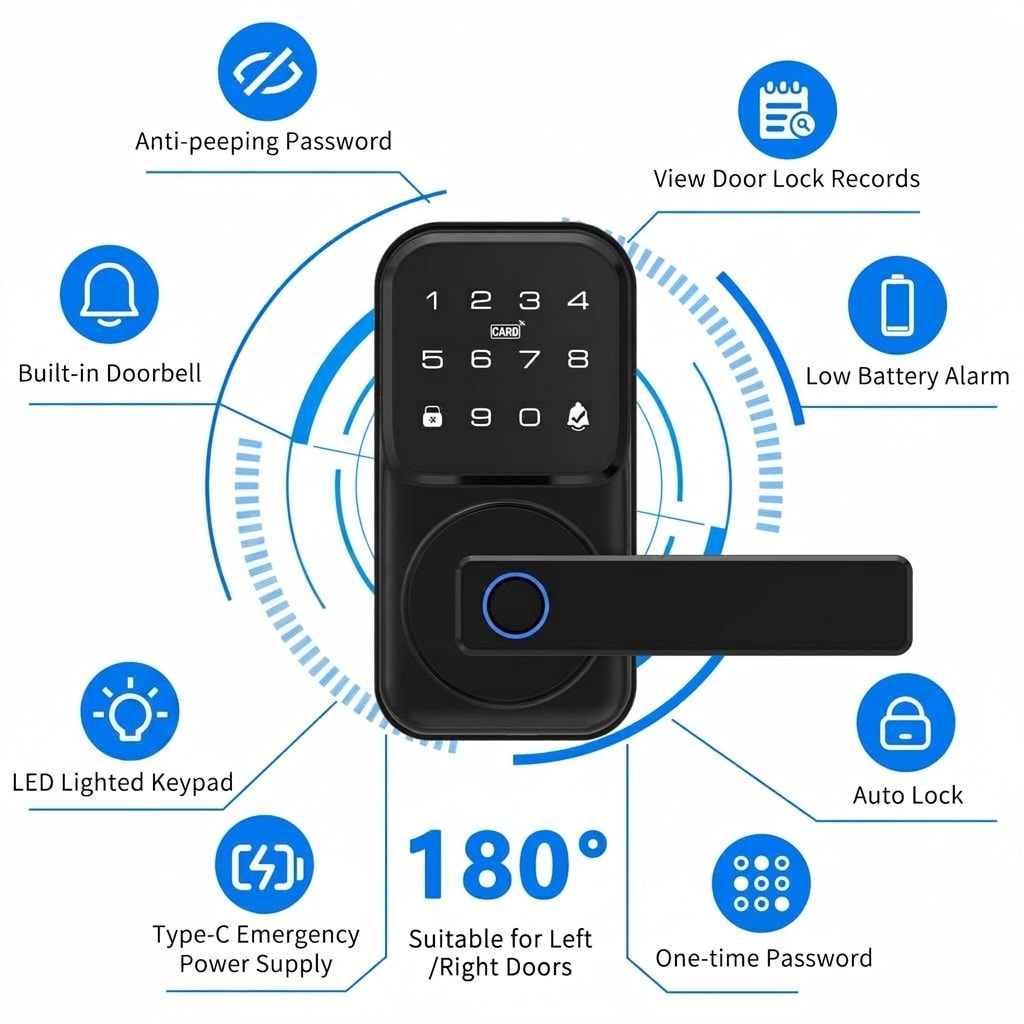Adrinfly LAD0509M39 Electronic-Door-Locks - View #4