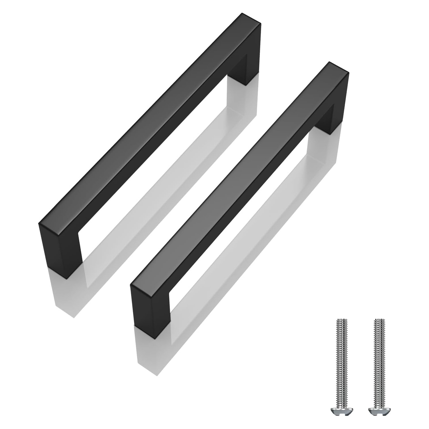 Misopily 30 Pack 5 inch 128mm Center to Center Matte Black Cabinet Pulls Stainless Steel Square Kitchen Drawer Handles for Furniture