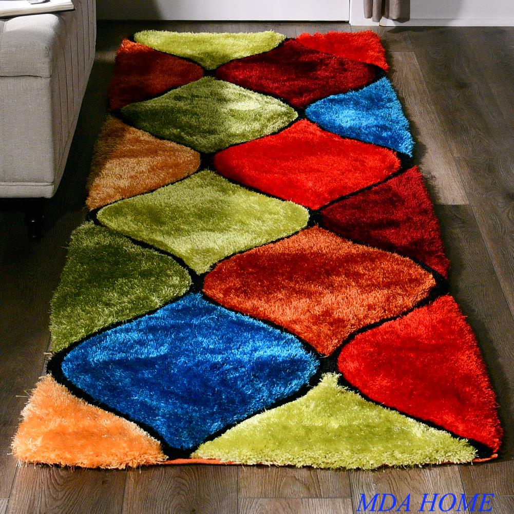 MDA Rugs ML-MSSP2128 Barcelona 2 x 8 Shag Multicolored Indoor Abstract Runner