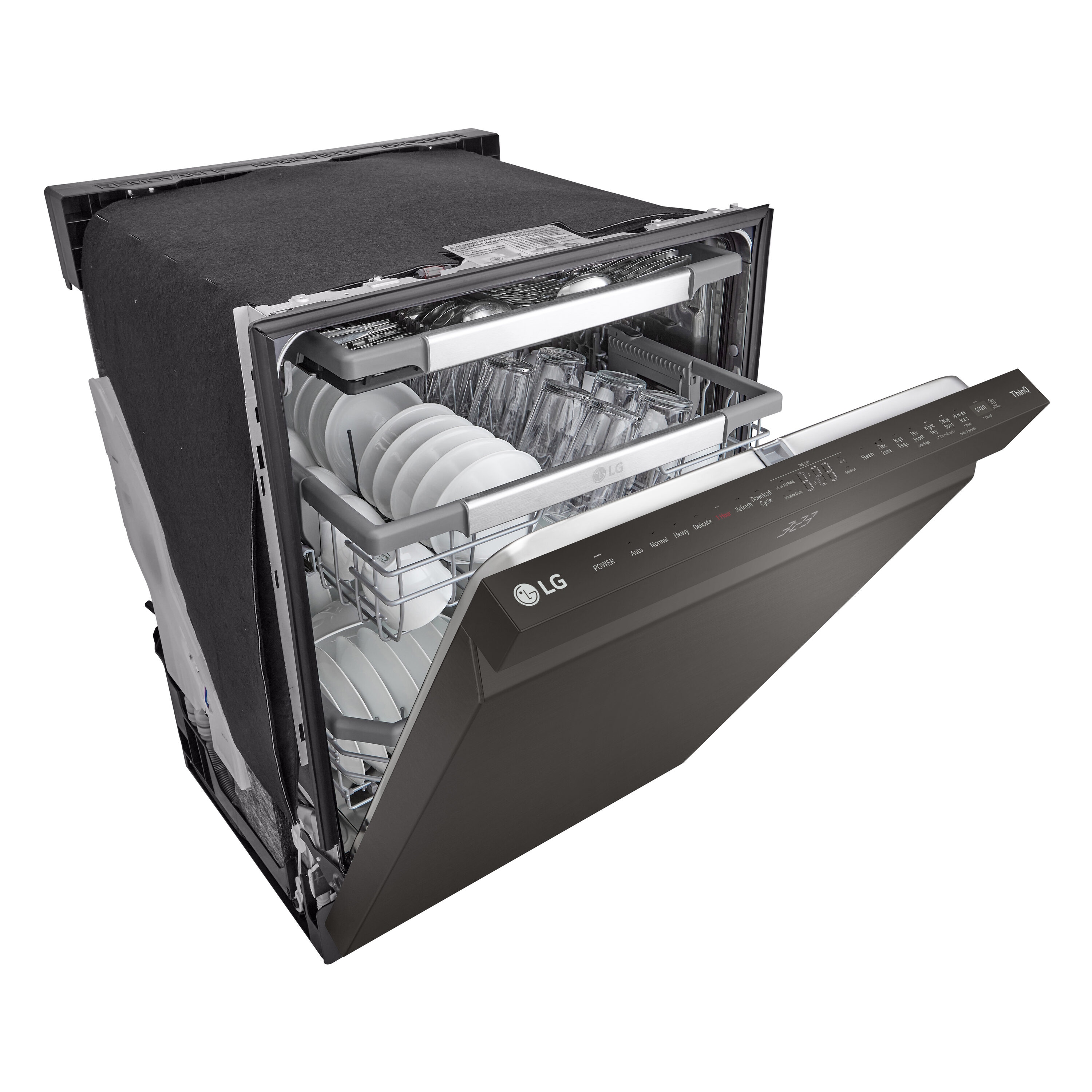 Lg Quadwash Pro 24 In Top Control Smart Built In Dishwasher With Third Rack Printproof Black 5852