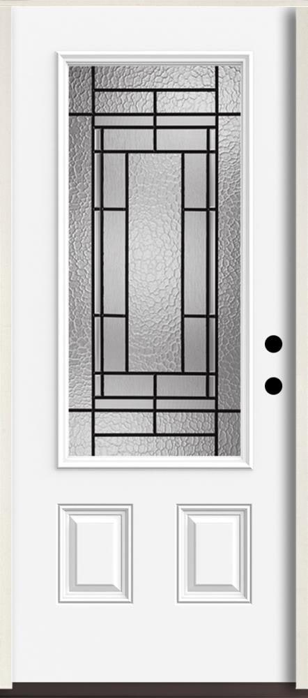 RELIABILT LO963364 Pembrook 36-in x 80-in x 4-5/8-in Fiberglass 3/4 lite Left-hand inswing Unfinished Unfinished Prehung Front Door Insulating core