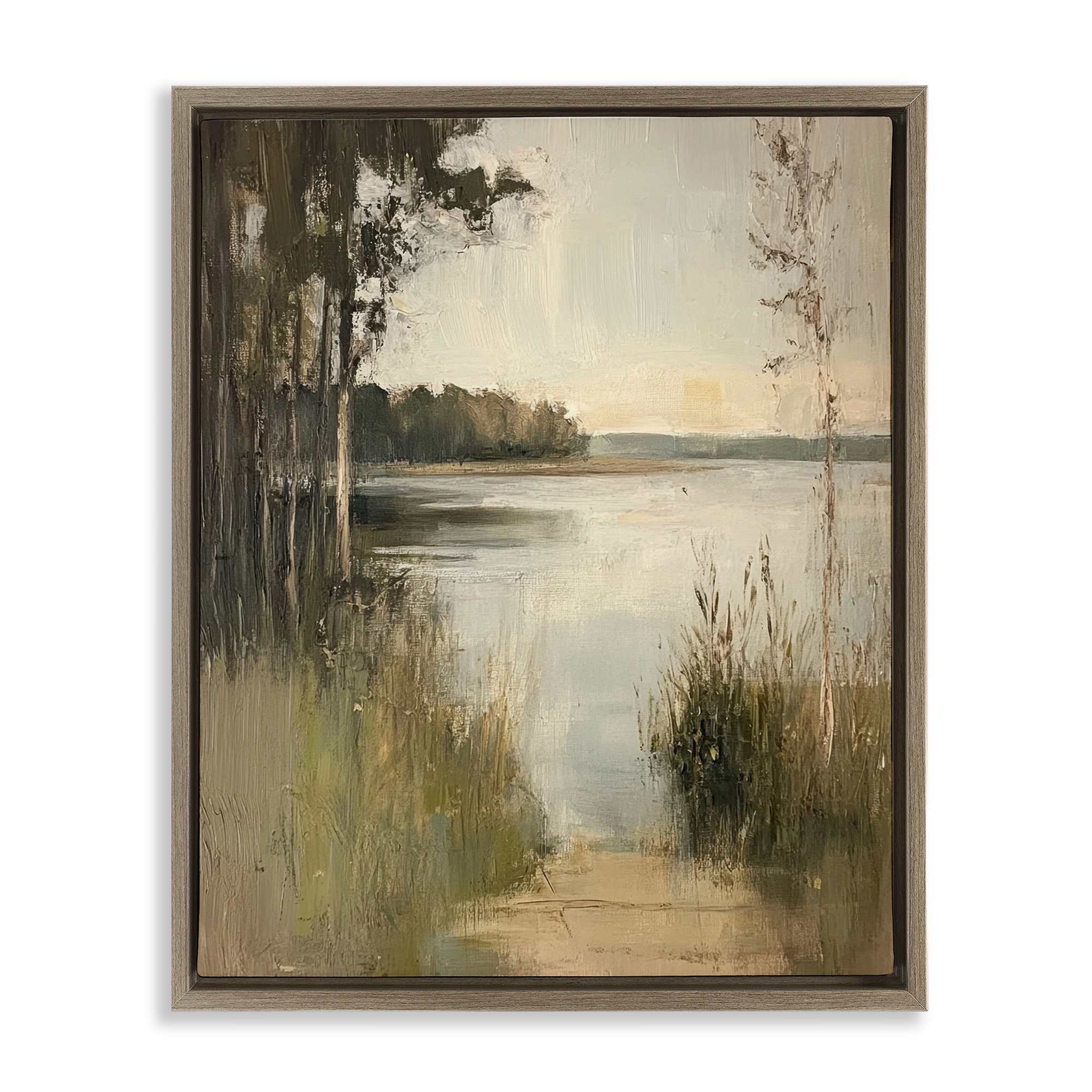 Stupell Industries BT-830-FFE-24X30 Wild Grasses by Lakeside Brown Framed Floater Canvas Wall Art By Petal Prints Design 25 x 31