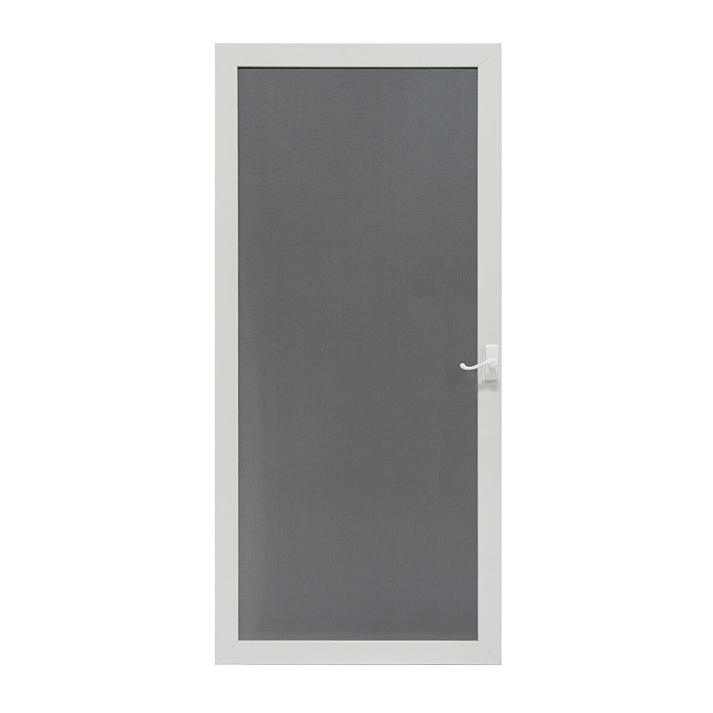 LARSON Pembrook 32-in x 81-in White Aluminum Hinged Screen Door in 