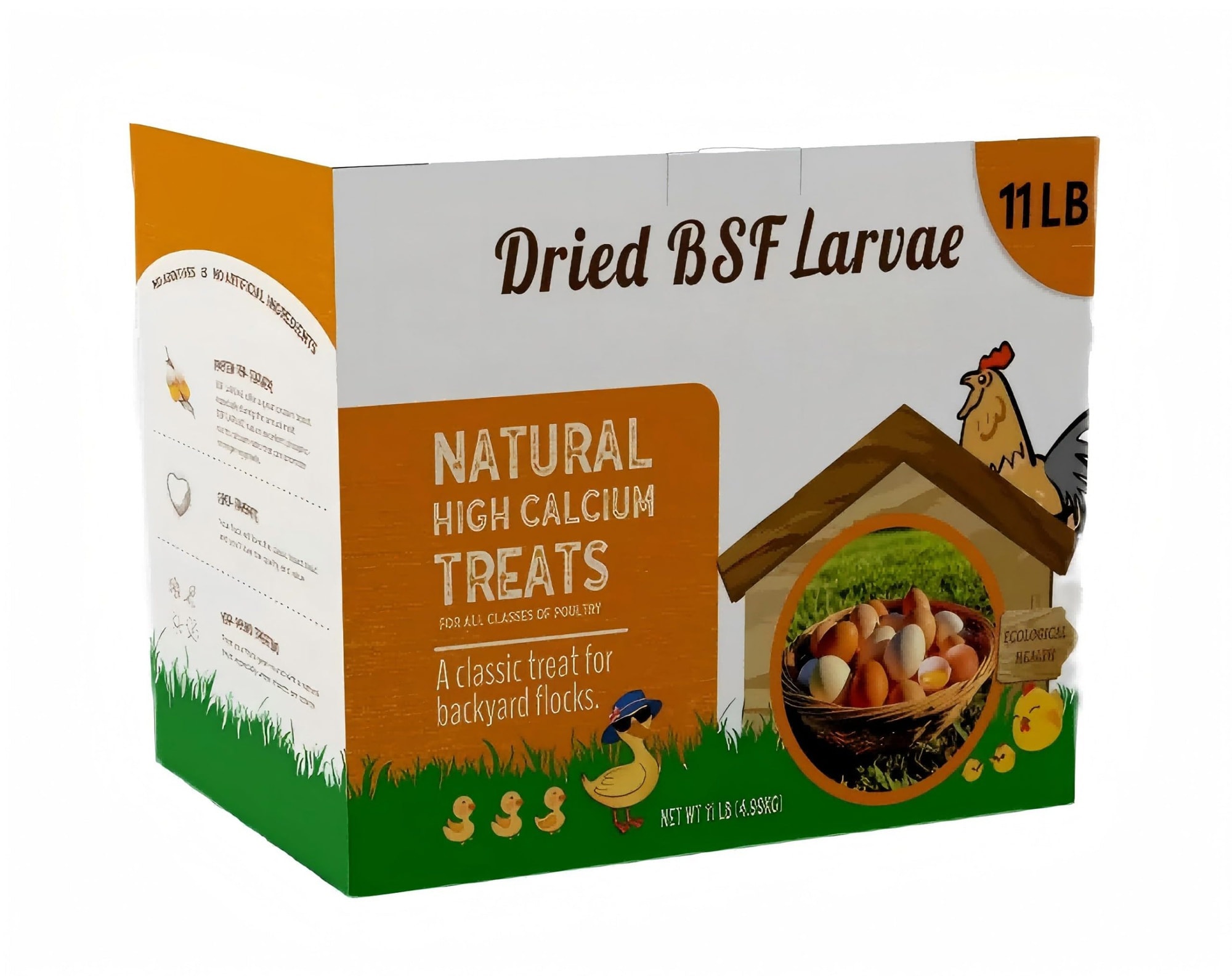 Justincity -  11 lb Pack Black Soldier Fly Larva High Calcium Chicken Feed Protein Rich Natural F...