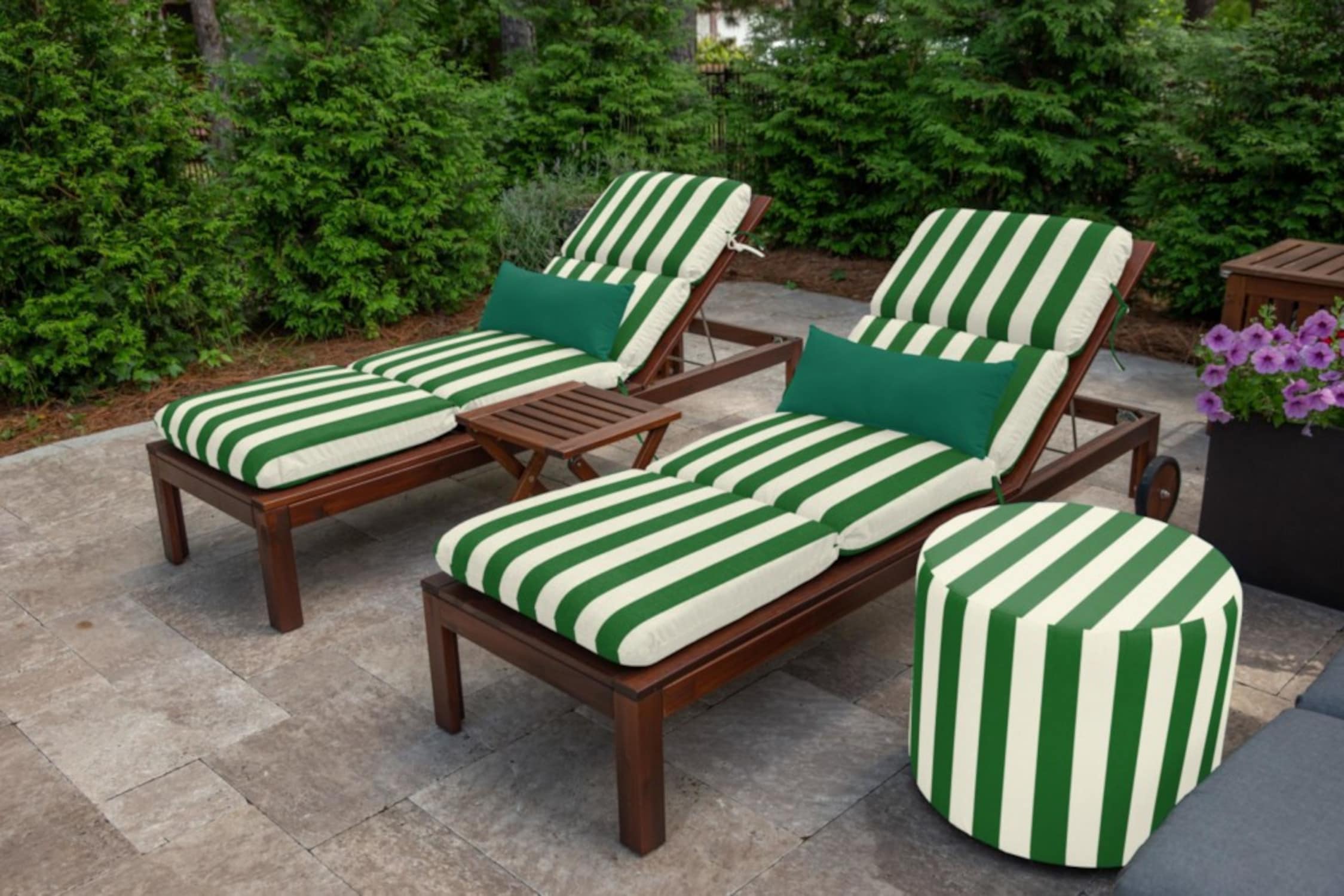 Sunbrella Outdoor Cushions 44-in x 22-in Maxim Forest Green