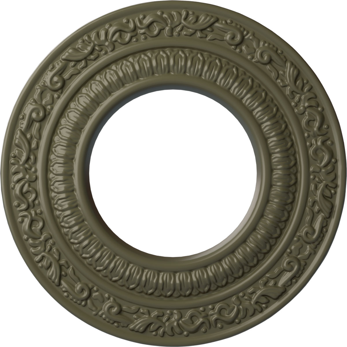 Ekena Millwork CM08ADPTF Andrea 8.125-in W x 8.125-in L Painted Turtle Polyurethane Whole Ceiling Medallion