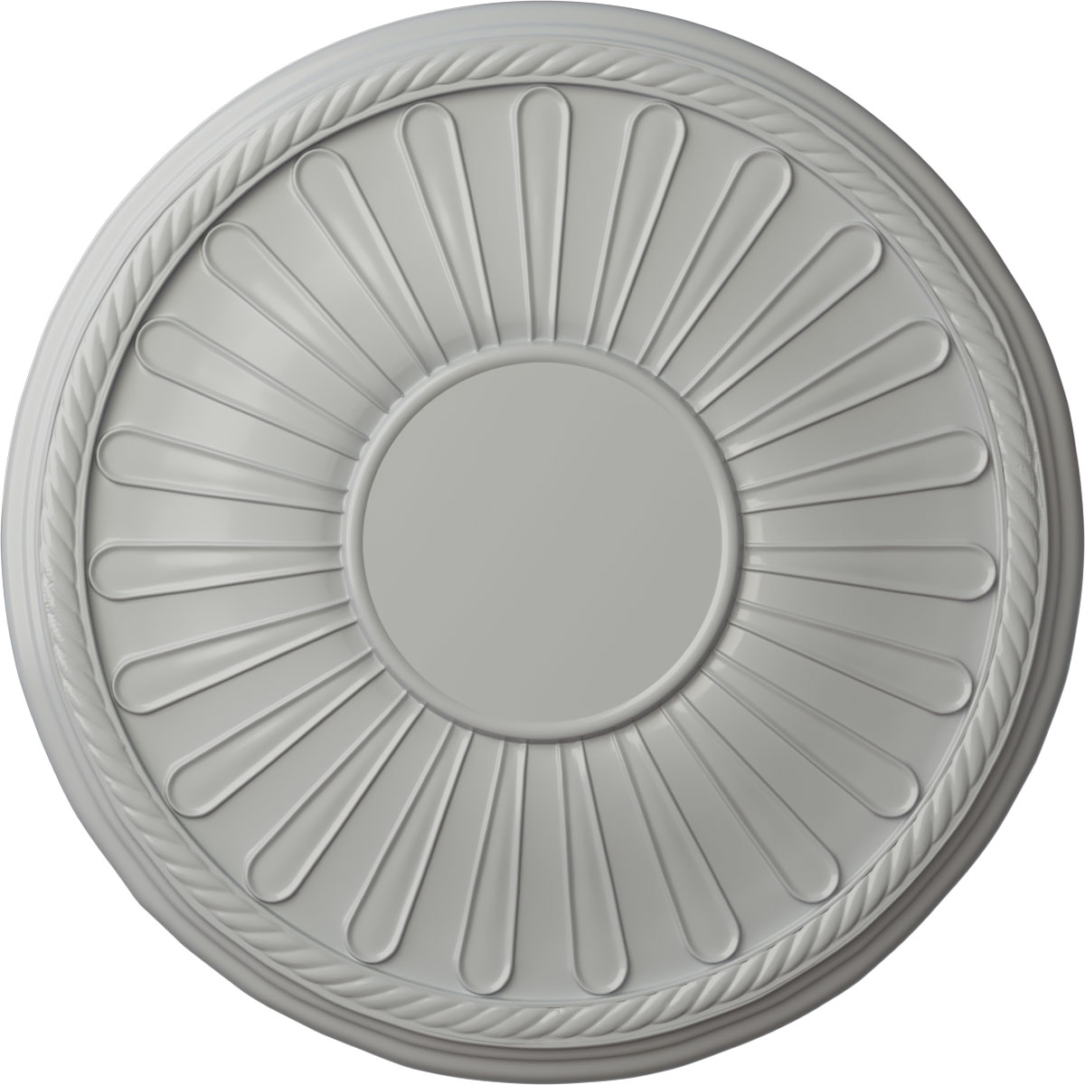 Ekena Millwork CM22LNFRF Leandros 22.875-in W x 22.875-in L Painted Frost Polyurethane Whole Ceiling Medallion