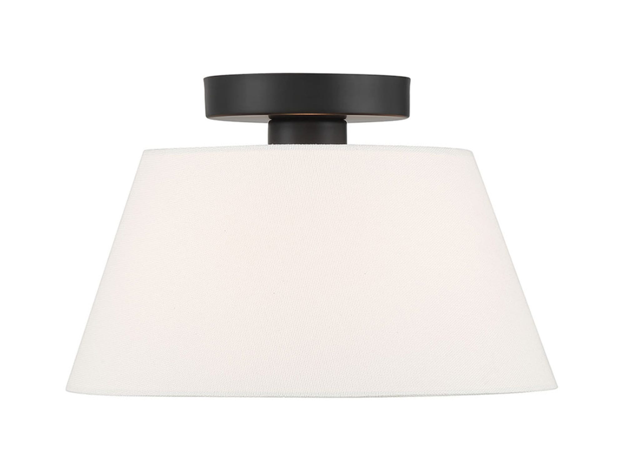Meridian Lite Trends M60077MBK Meridian 1 -Light 12-in Matte Black Semi Flush Mount Light