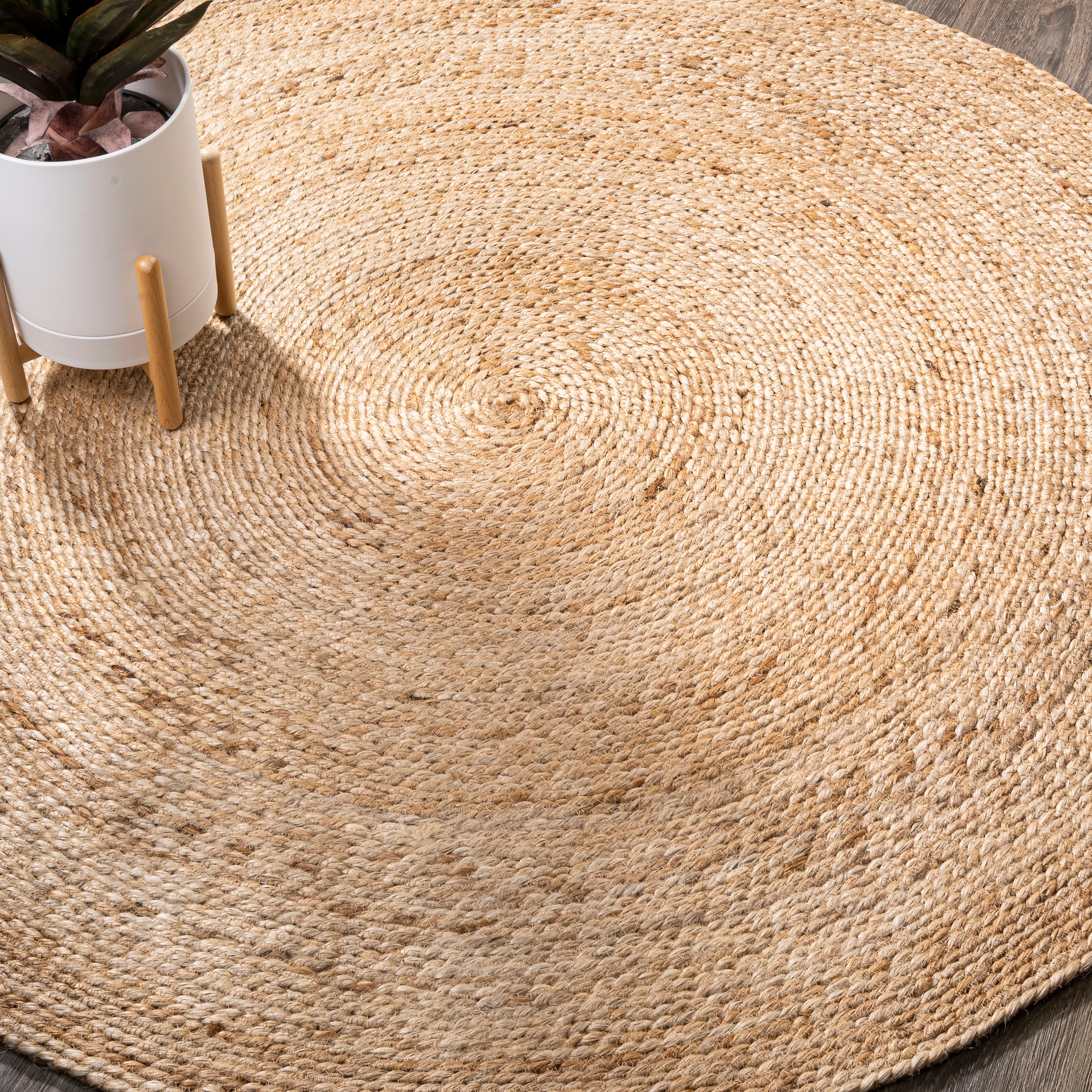 JONATHAN Y Natural Fiber 4 X 6 (ft) Jute Natural Indoor Solid  Bohemian/Eclectic Area Rug in the Rugs department at