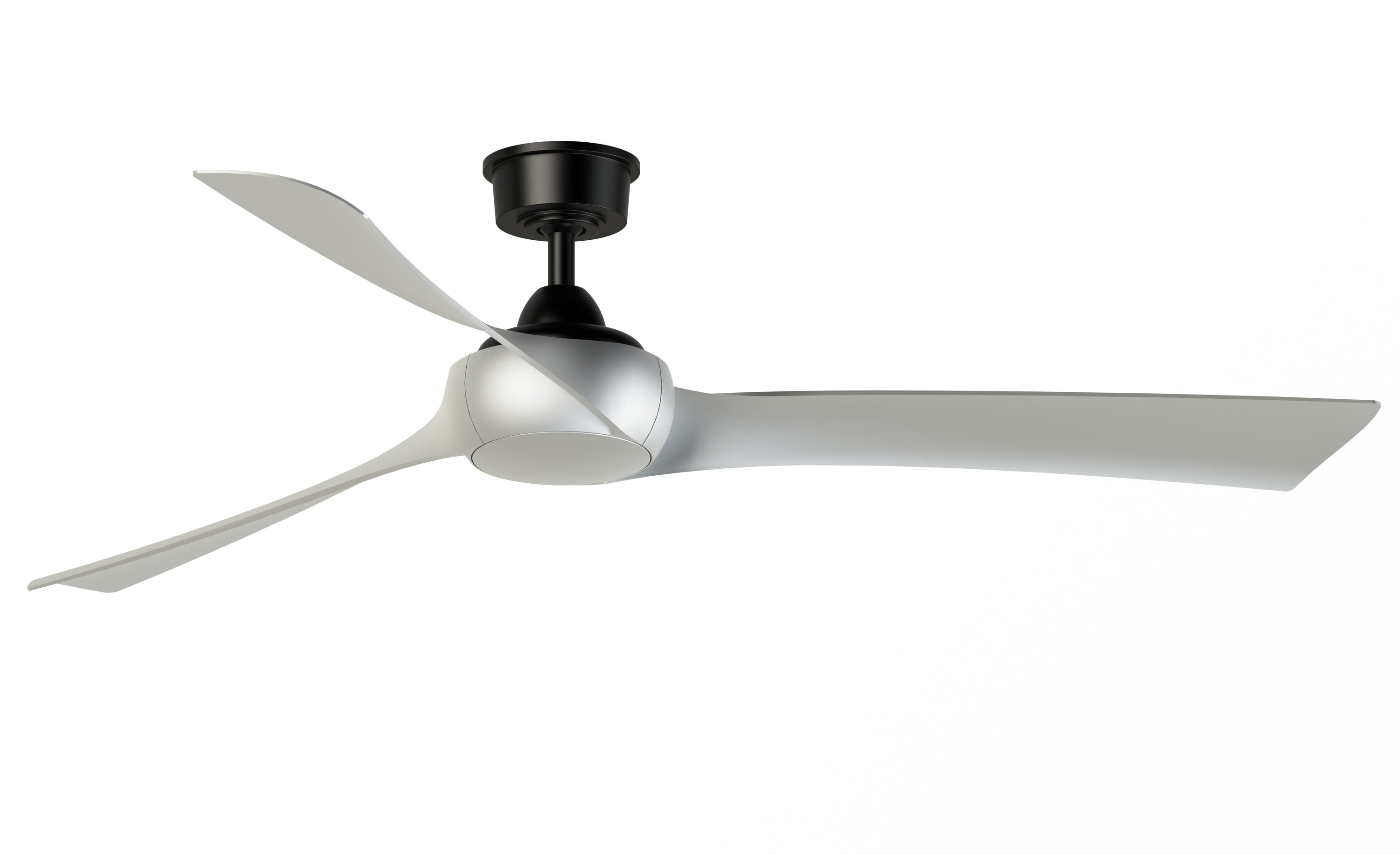 Fanimation Spitfire 84-in Galvanized with Black Blades Indoor/Outdoor Flush Mount Smart Propeller Ceiling Fan Light Kit Compatible and Remote (3-Blade) FPD6721BGZ-84BL-F Sansujyuku sansujyuku.com