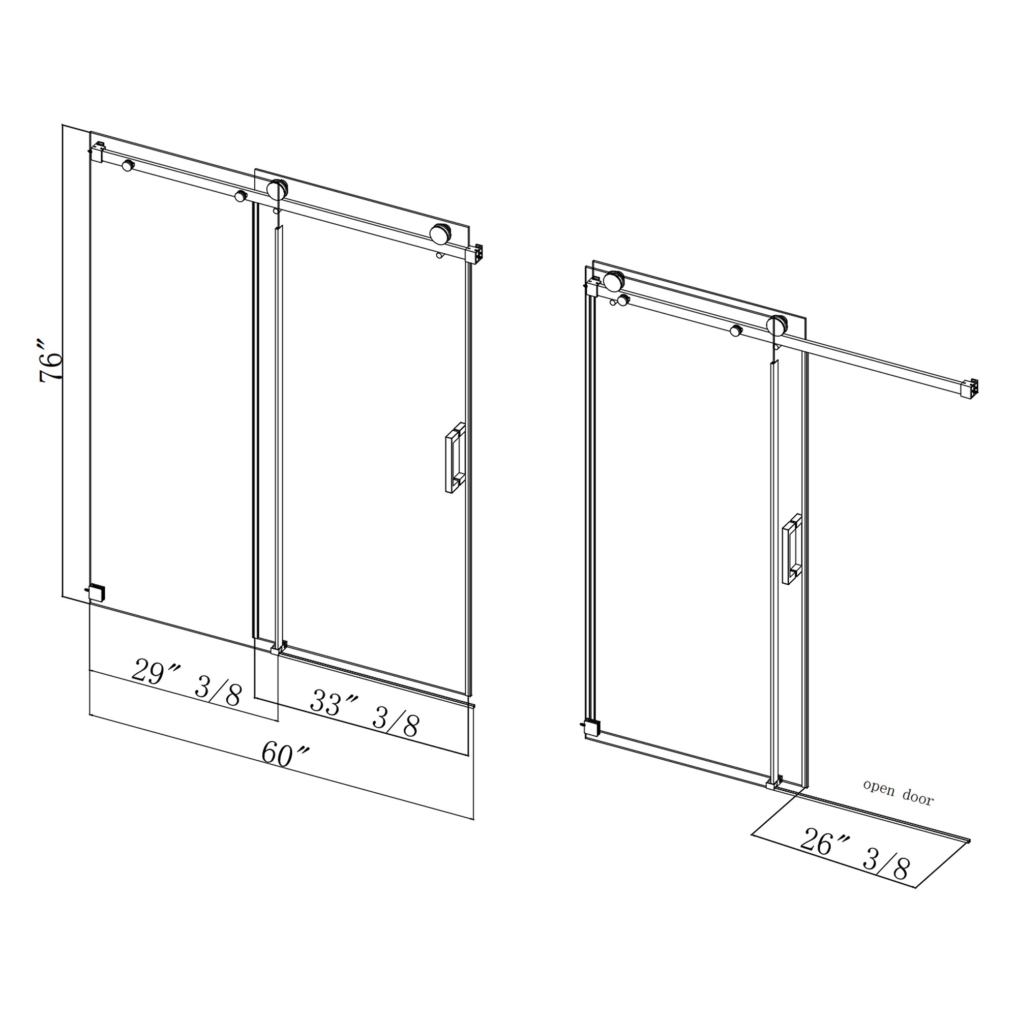 CASAINC CVY-SS05-60MB Shower-Doors - View #8