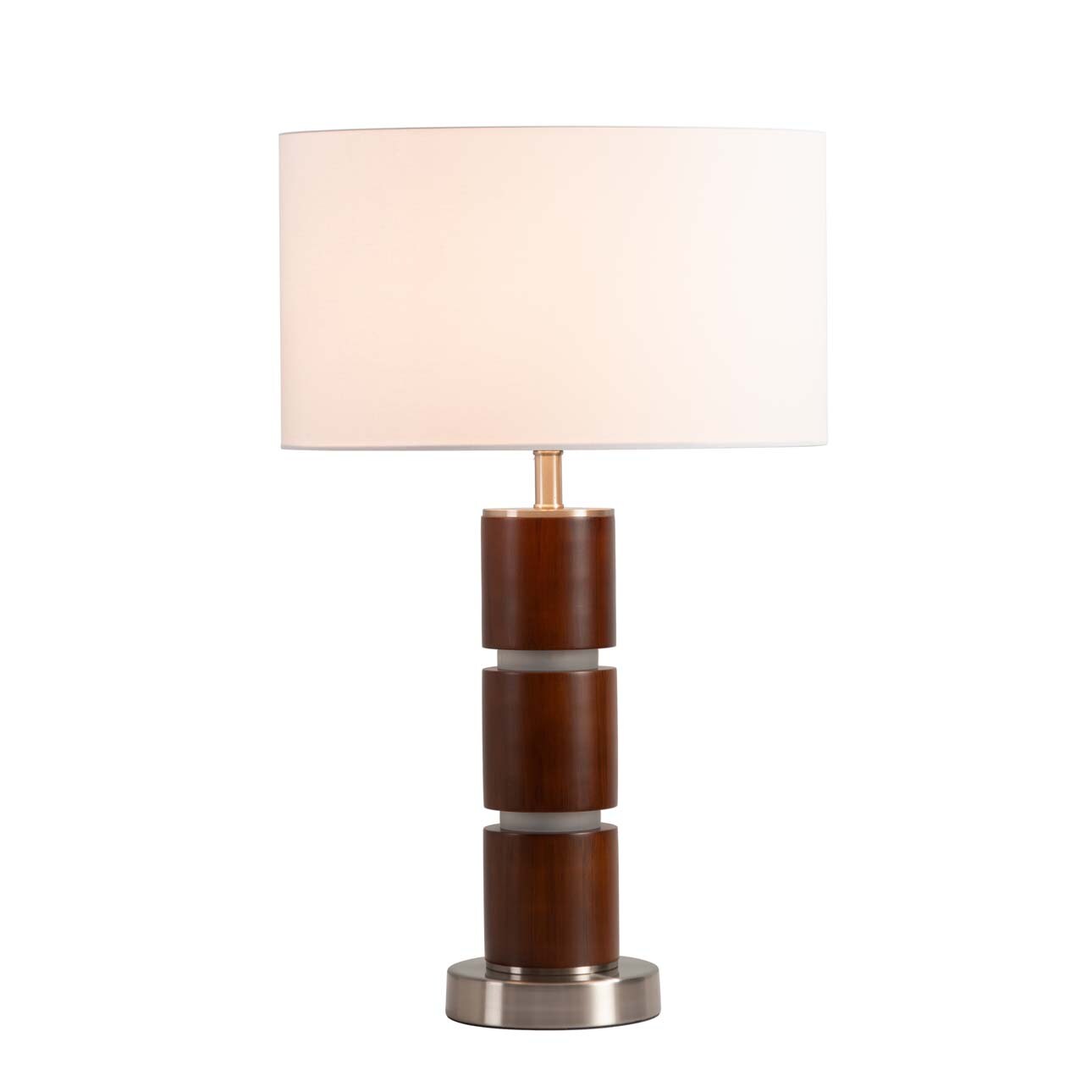 NOVA of California 1050533 Encino 24-in Dark Brown LED Rotary Socket Table Lamp with Linen Shade