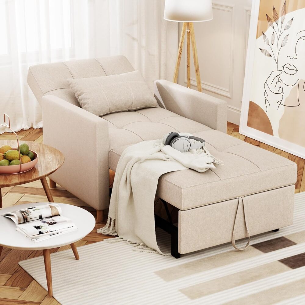 AECOJOY 13148BG-LS01 Beige Contemporary/Modern Full Sofa bed