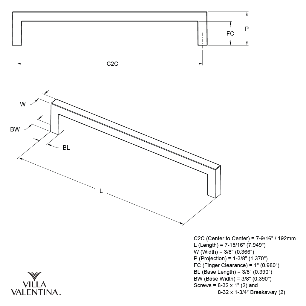 Villa Valentina VV11192SN Cabinet-Pulls - View #5