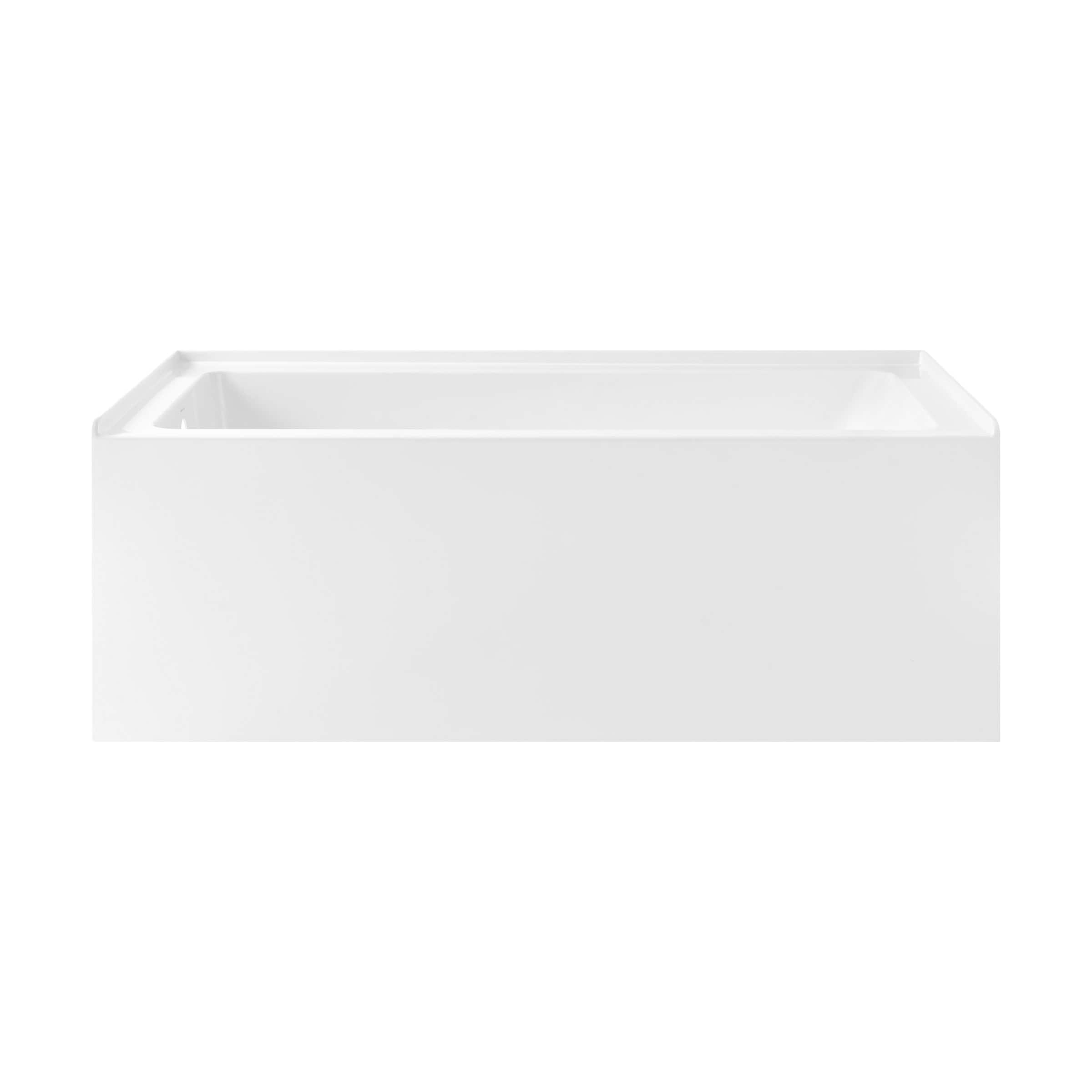 Swiss Madison SM-25-ABLAU23WH Lausanne 60-in x 30-in Glossy White Acrylic Rectangular Alcove Soaking bathtub ( Left Drain )