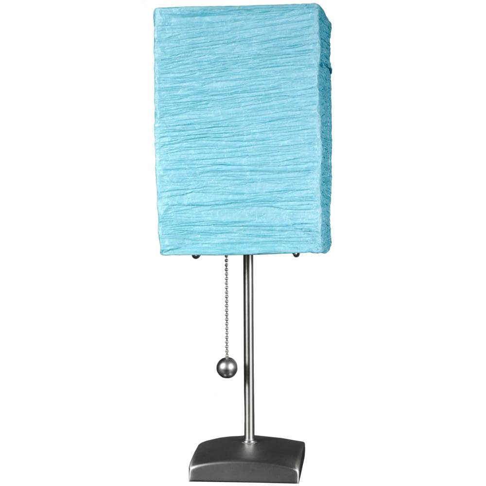 Red Lantern LMP-YOKO-AQUA Oriental Furniture 17-in Aqua Table Lamp with Paper Shade