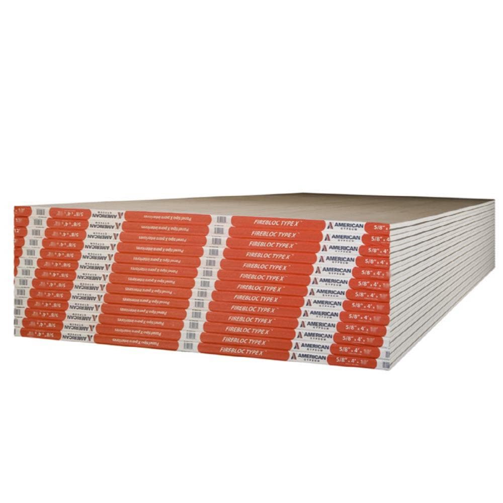 American Gypsum 752278458082 5/8-in x 4-ft x 8-ft Fire Resistant