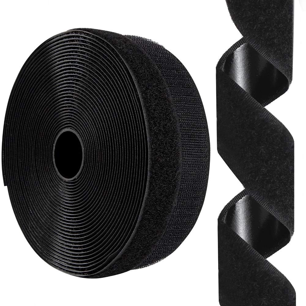 Linder Group Inc 1 Inch x 26 Feet Hook and Loop Tape Roll Self Adhesive Nylon Fastener Strip Strong Hold for Home Office School Car Crafting Organization Easy