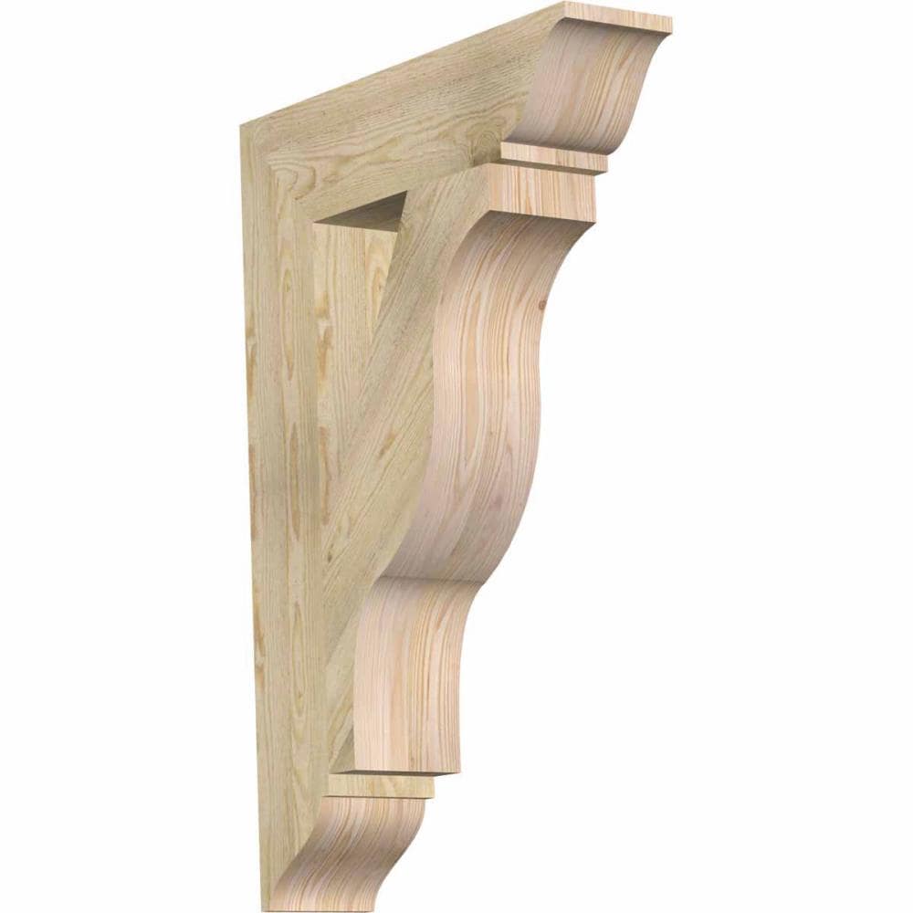 Ekena Millwork BKT06X26X38FST01RDF Funston traditional rough sawn 6-in x 26-in x 38-in Douglas fir Brown Wood Standard bracket