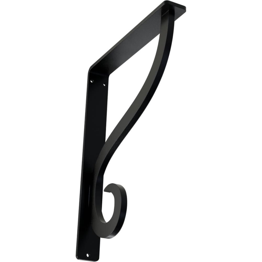 Ekena Millwork BKTM01X07X10SAS Ashford Ashford 7.5-in x 1.5-in x 10-in Black Wrought iron Wall bracket