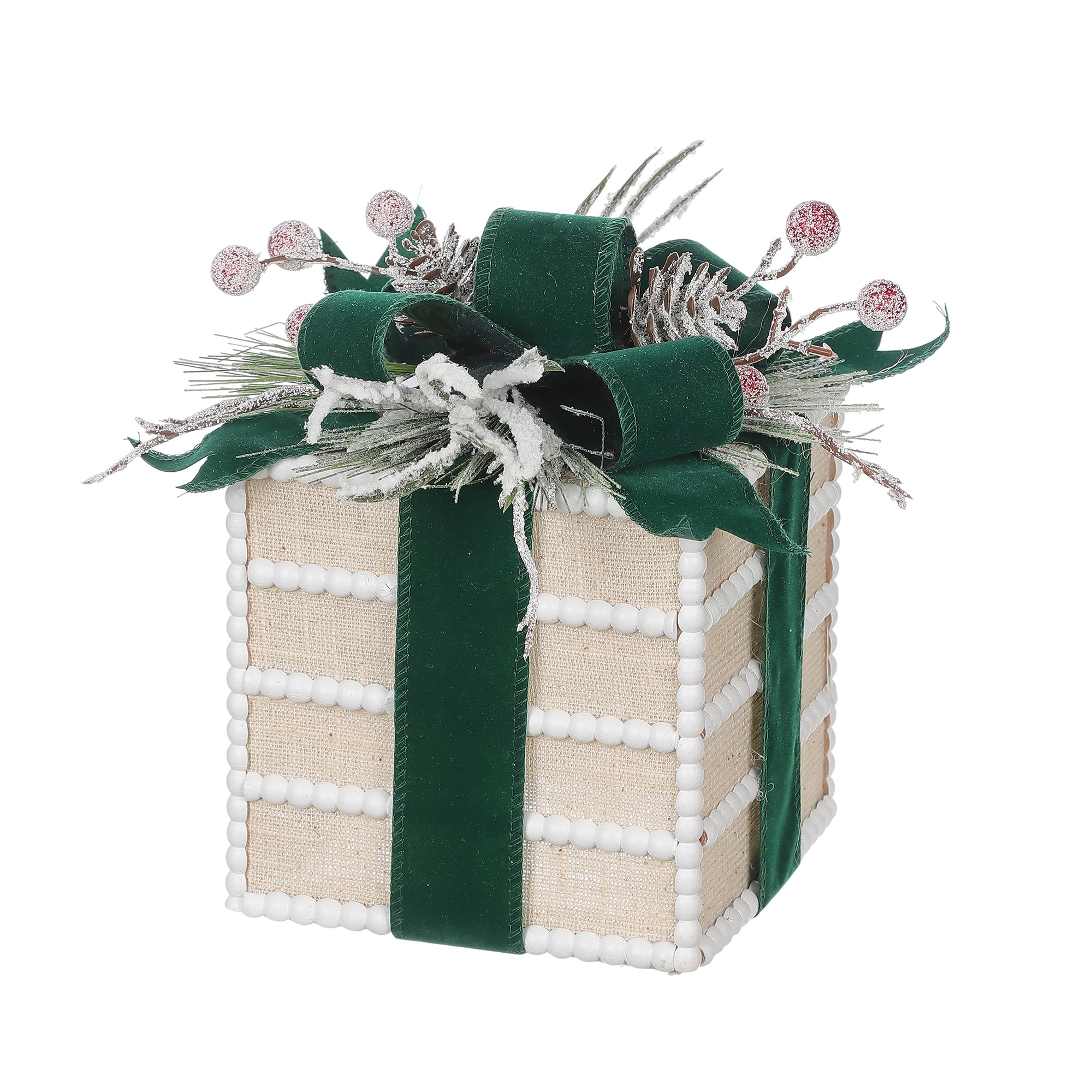 Holiday Living LW113-OXJE027CR 8-Inches Gift box Christmas Decor