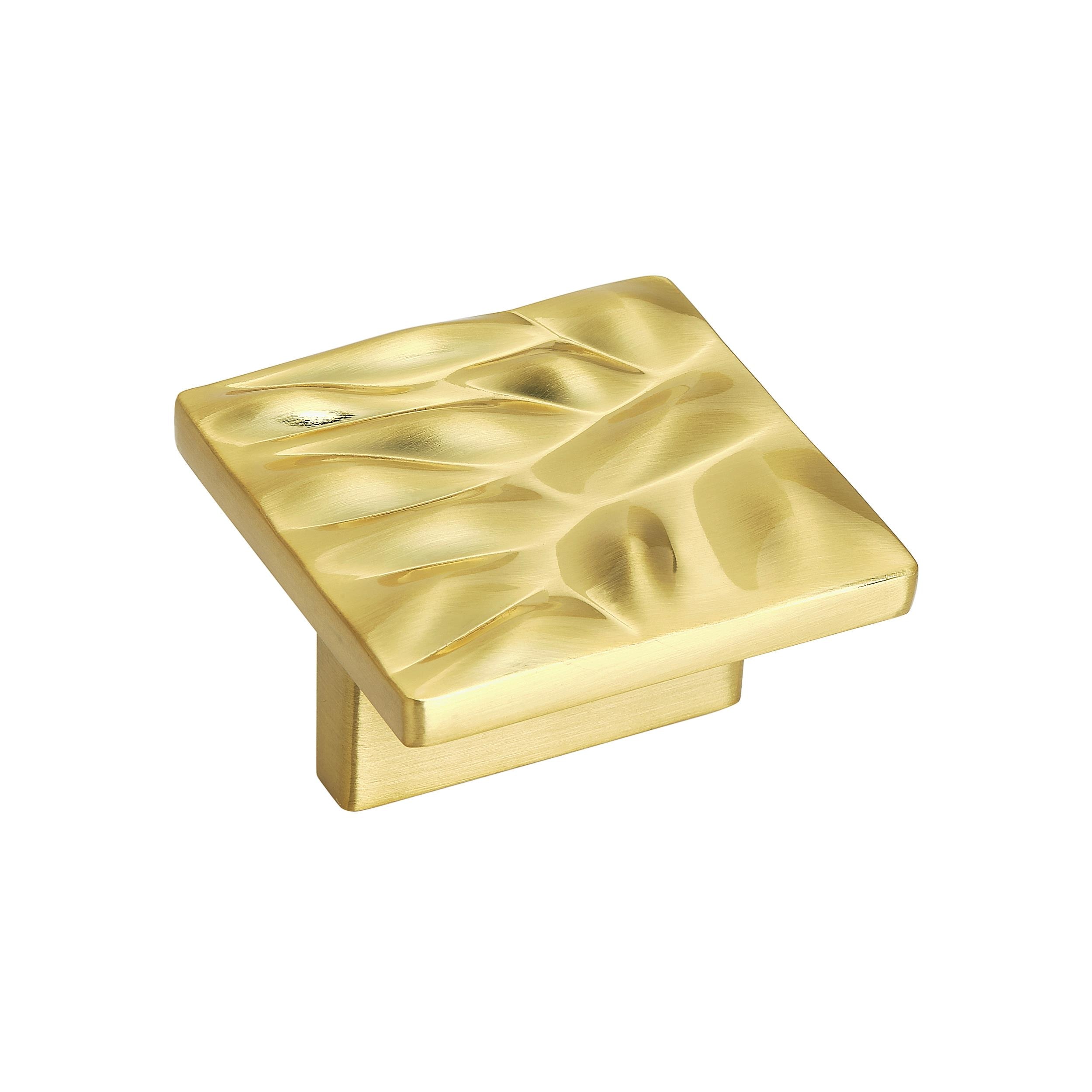 Amerock BP10132BGL Calathea 1-1/4-in Brushed Gold Square Contemporary Cabinet Knob
