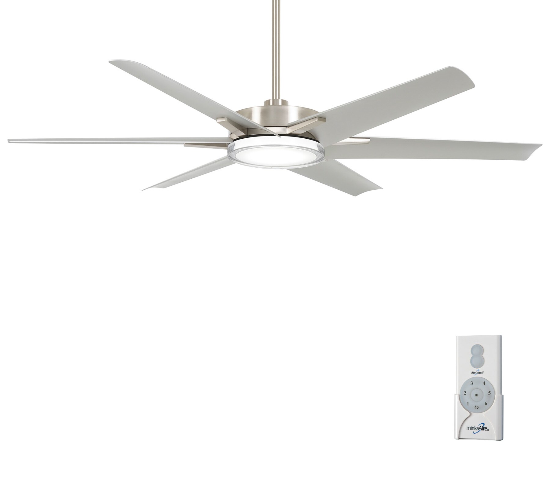 Minka Aire Deco 65-in Brushed Nickel Wet Color-changing LED Indoor