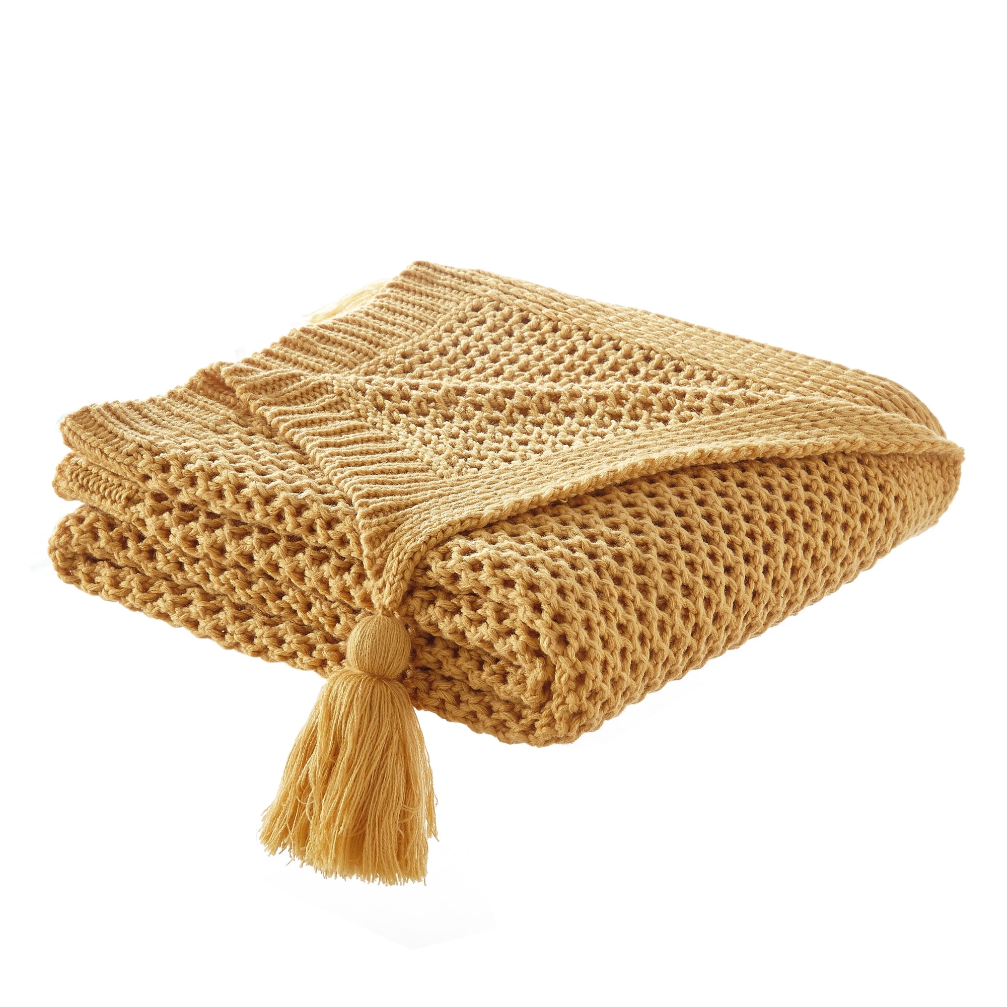 Cozy Tyme T284-30YL-LS Audra Yellow 50-in x 60-in Acrylic Throw