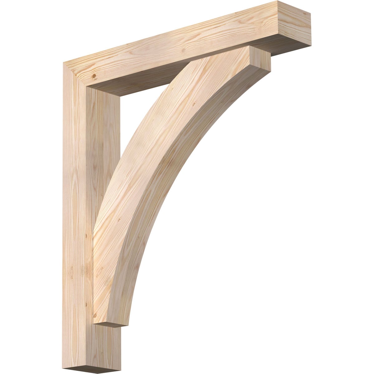 Ekena Millwork 1464156 Thorton Block Smooth Bracket with Offset Brace 5-1/2-in x 30-in x 34-in Douglas fir Brown Wood Standard bracket