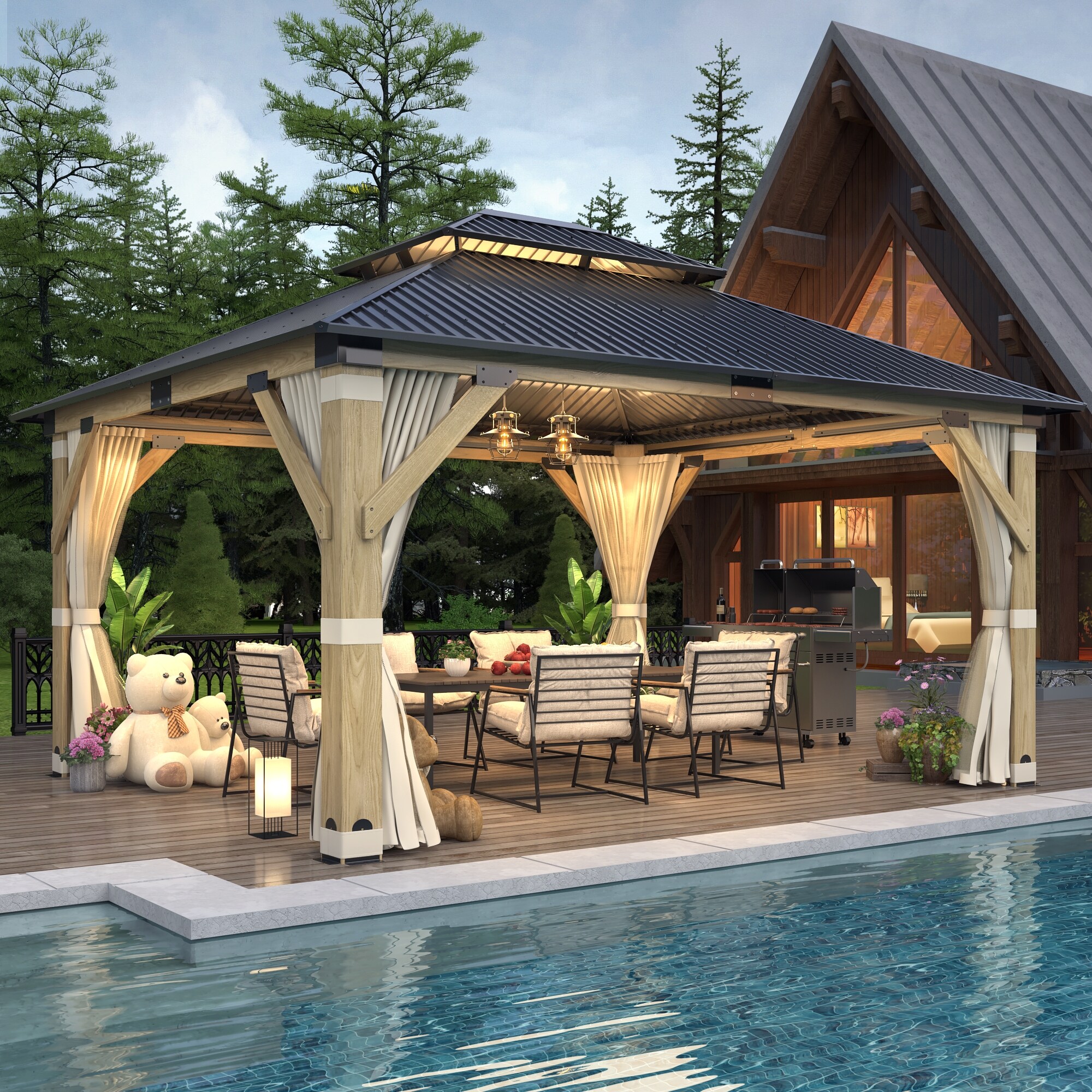 Coveronics LW-MTSJY24-10BE Wood-Resin-Gazebos - View #4