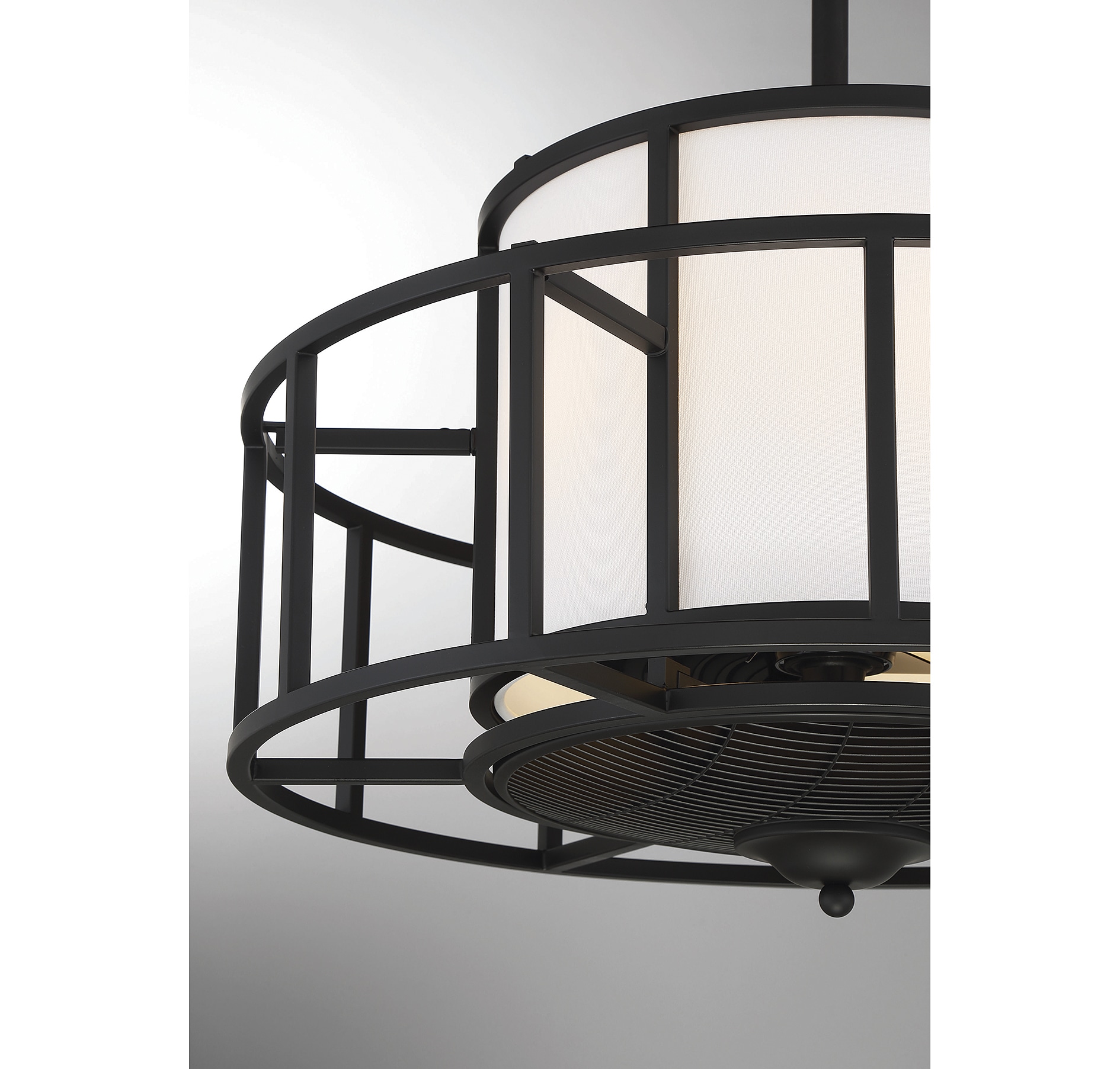 Oslo Matte Black 4-Light Chandelier Fan with Remote