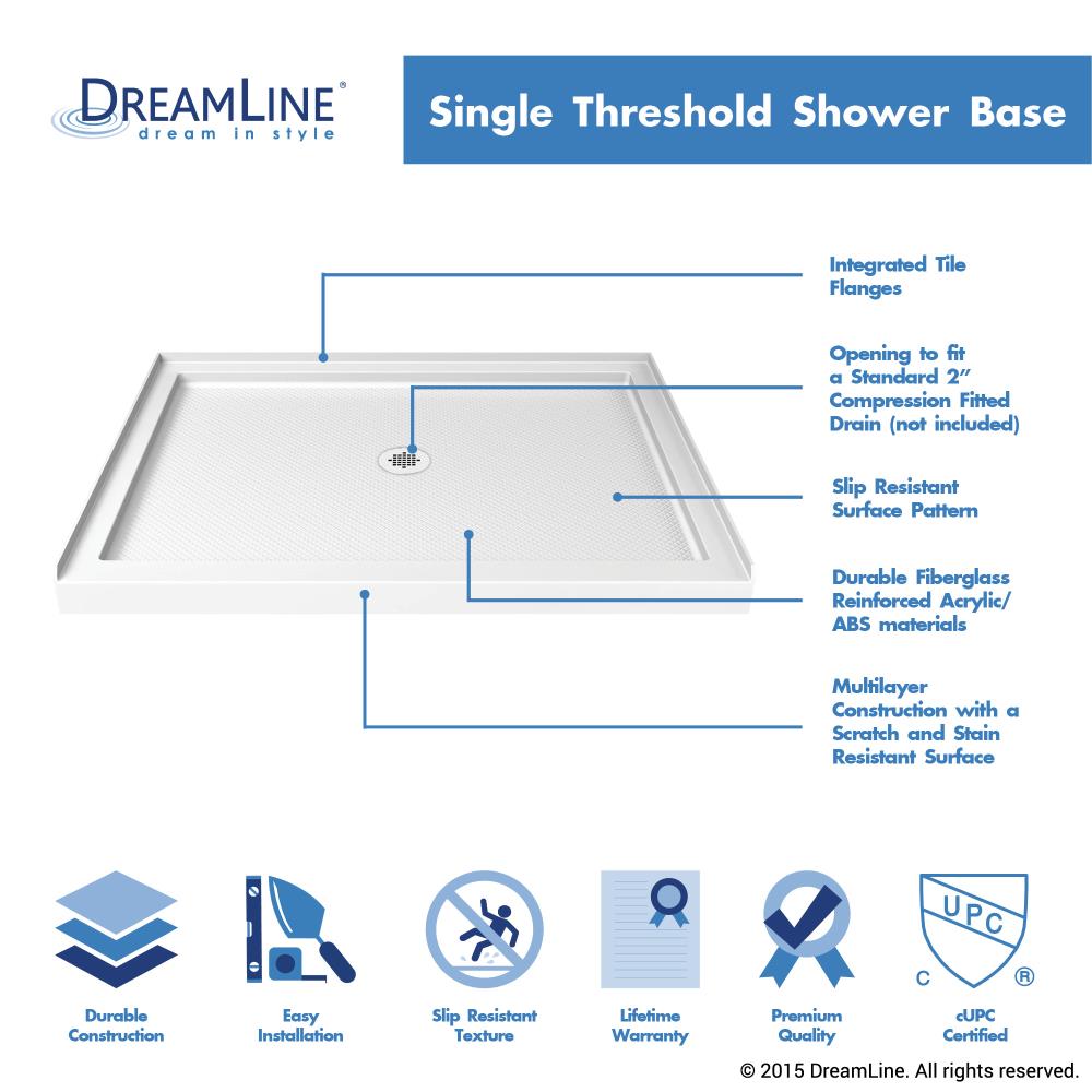 Flex 48" Chrome Semi-Frameless Pivot Shower Kit with Clear Glass