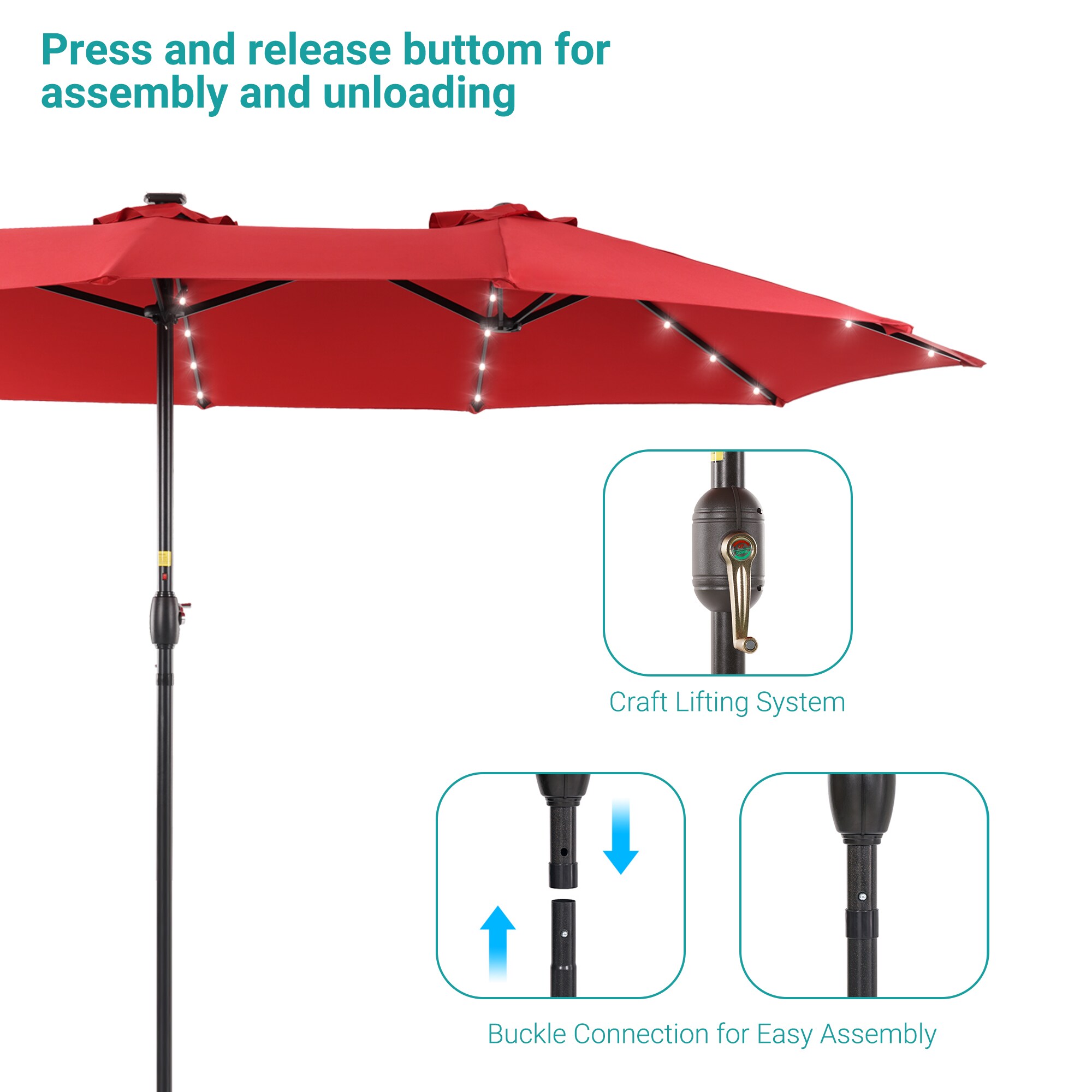 Sonkuki SD-SM-LED460RD Umbrellas-2 - View #4