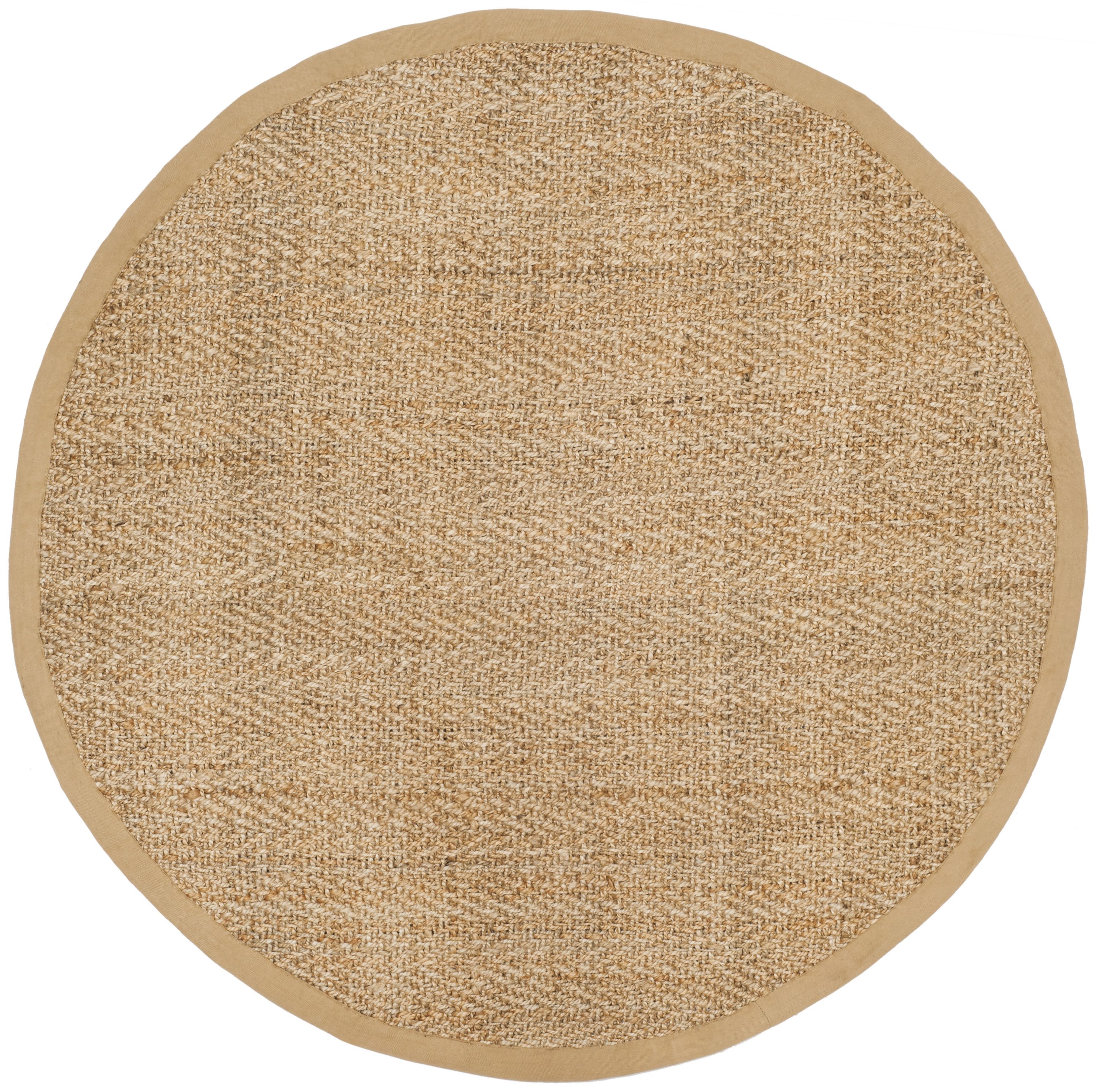 Natural 8' Round Handmade Braided Jute Area Rug