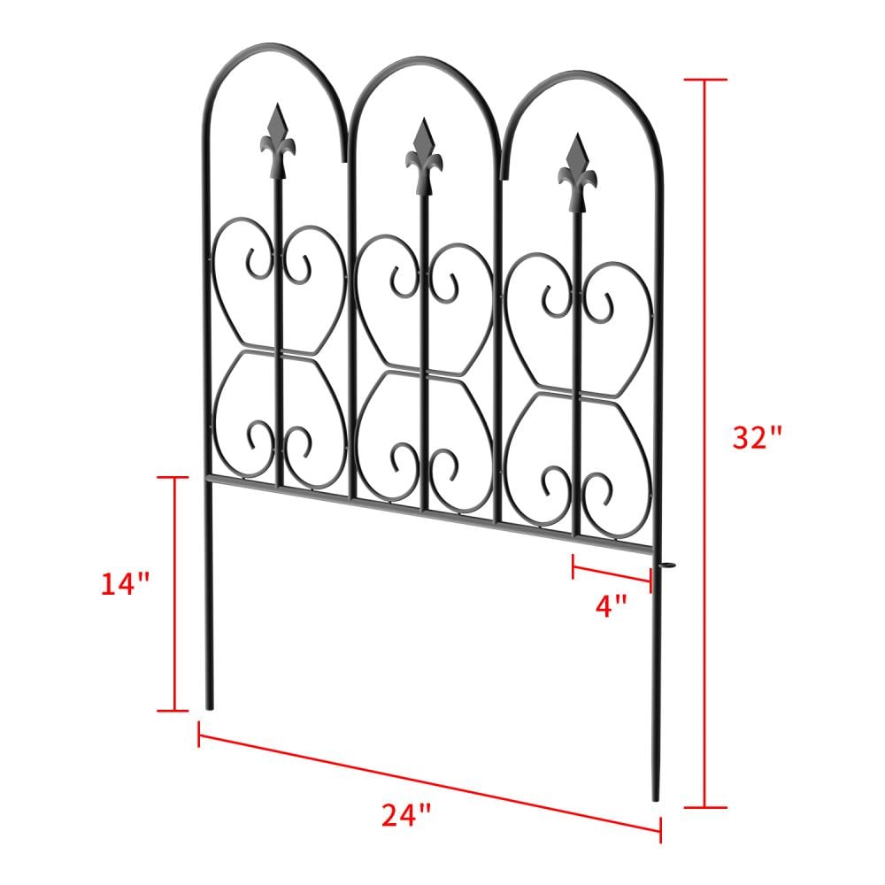 FUFU&GAGA 0.315-in x 24-in x 32-in 5-Pack Black Metal Steel Lattice ...