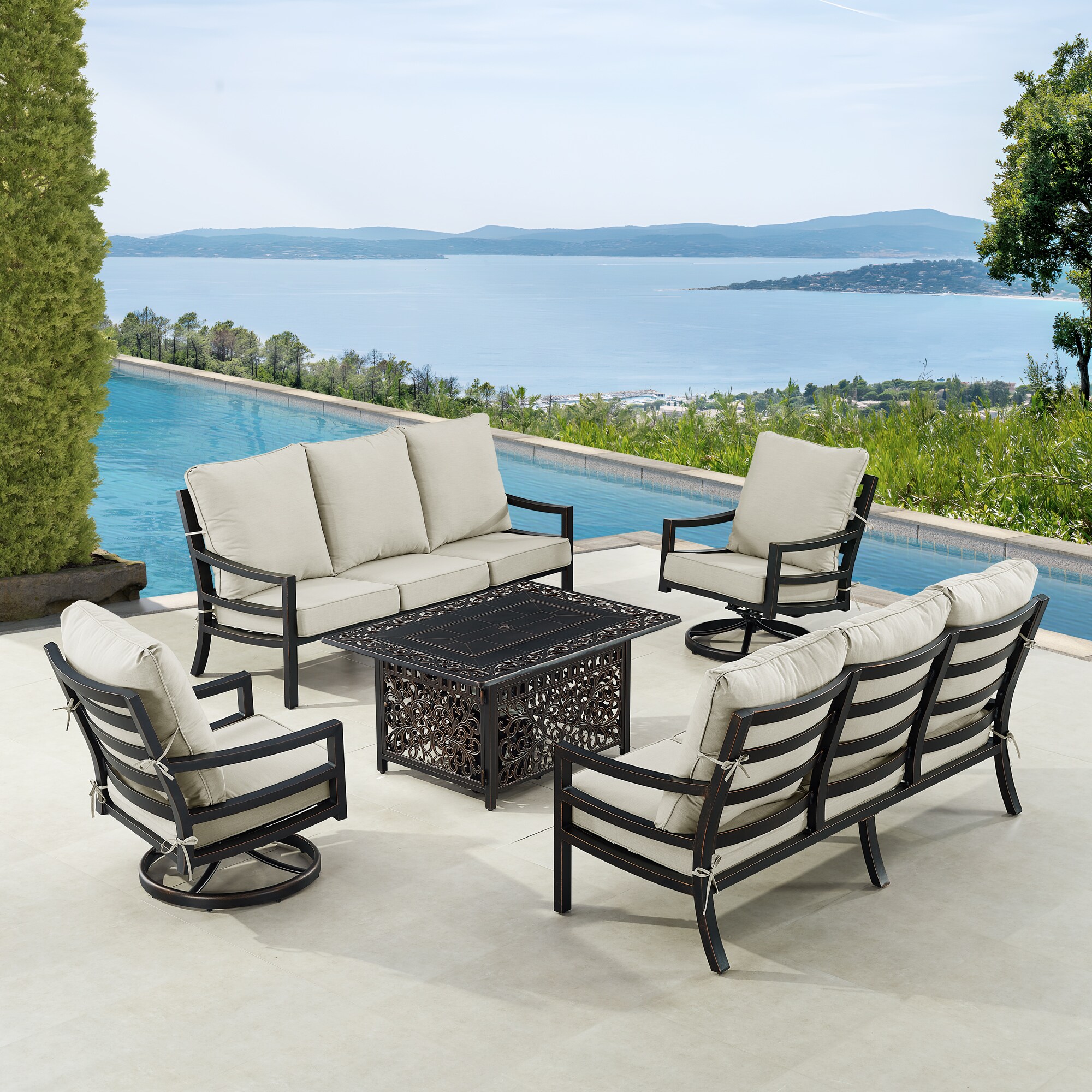 Oakland Living HUDSON2SF2CHCABOSLGC Patio-Conversation-Sets - View #3