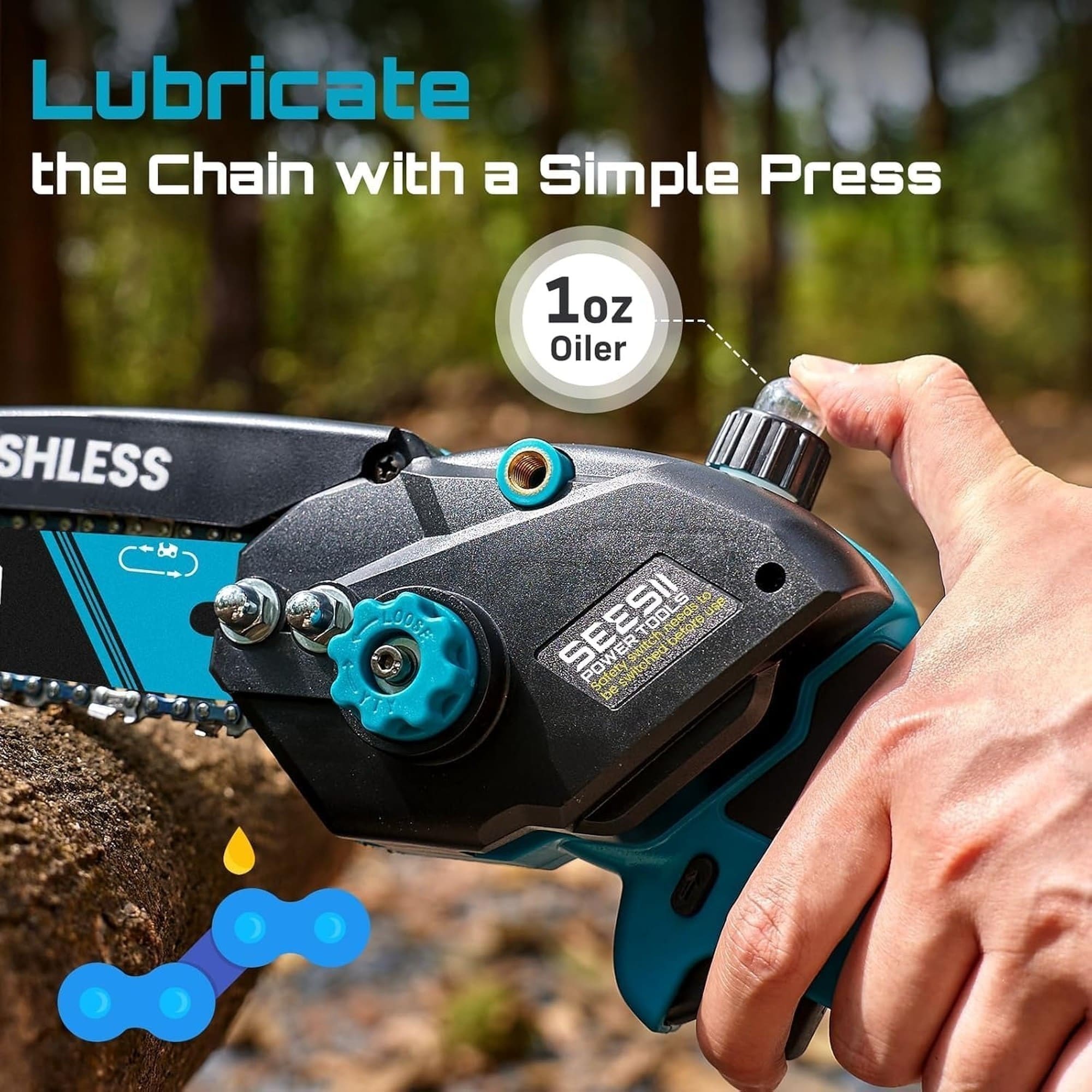 Angel Sar L2MJA526CMI24 Cordless-Chainsaw - View #7
