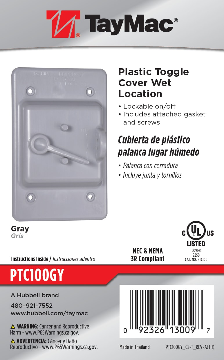 Hubbell PTC100GY Electrical-Box-Covers - View #8