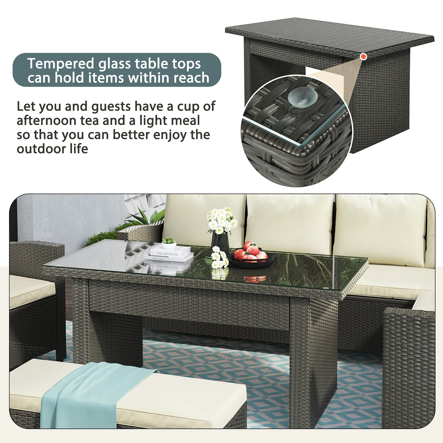SINOFURN SYA020123BG Patio-Dining-Sets - View #7