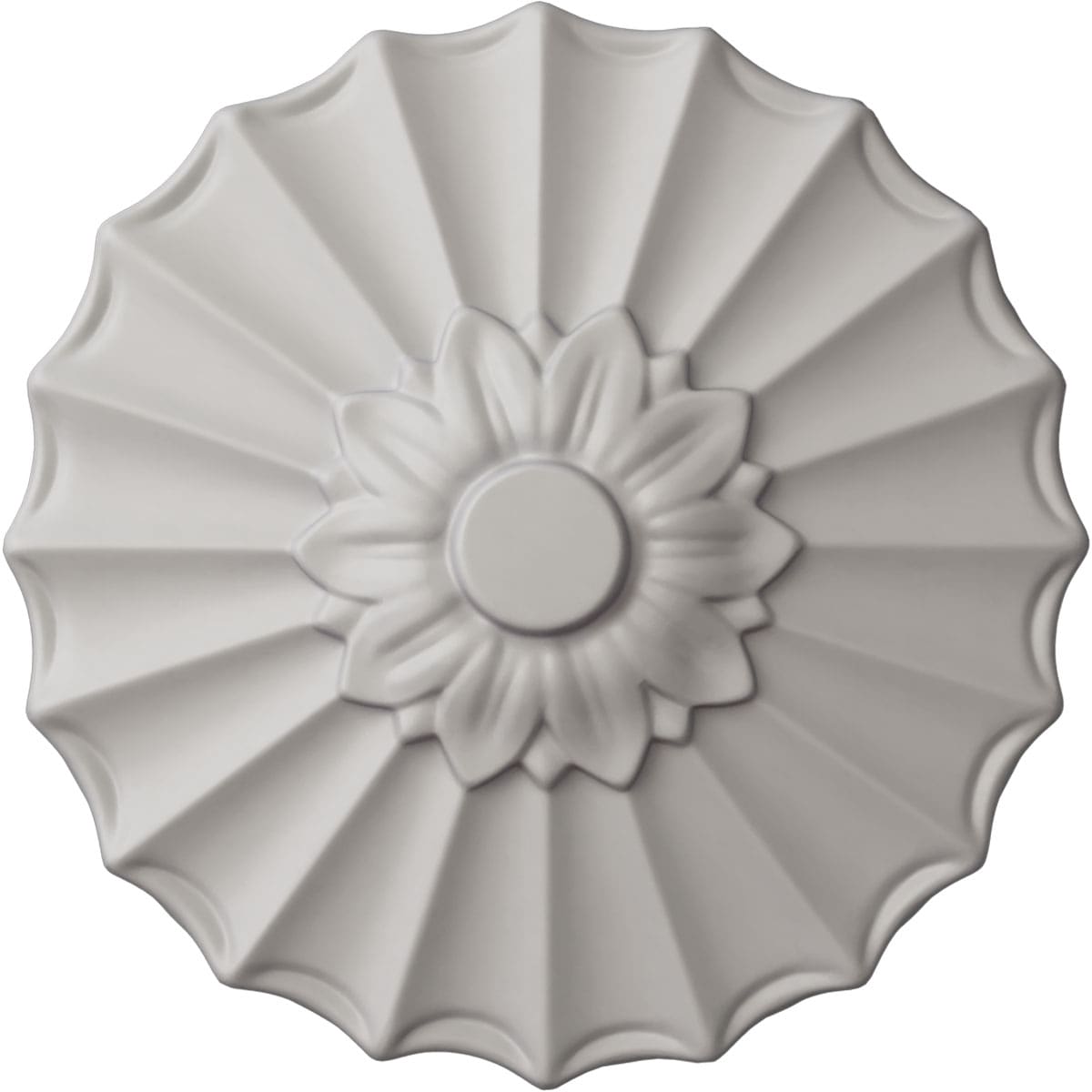 Ekena Millwork CM09SHUWF Shakuras 9-in W x 9-in L Painted Ultra Pure White Polyurethane Whole Ceiling Medallion