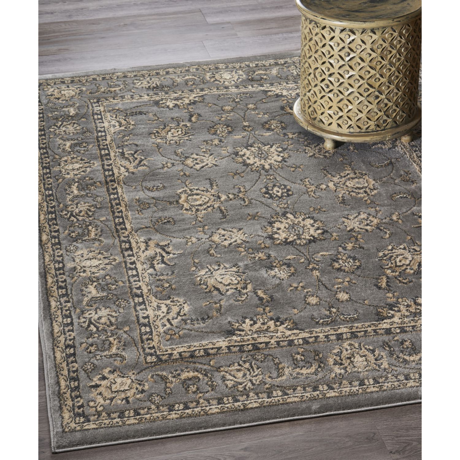 LR Home 8174A7984934J8 9 X 12 (ft) Gray Indoor Floral/Botanical Area Rug