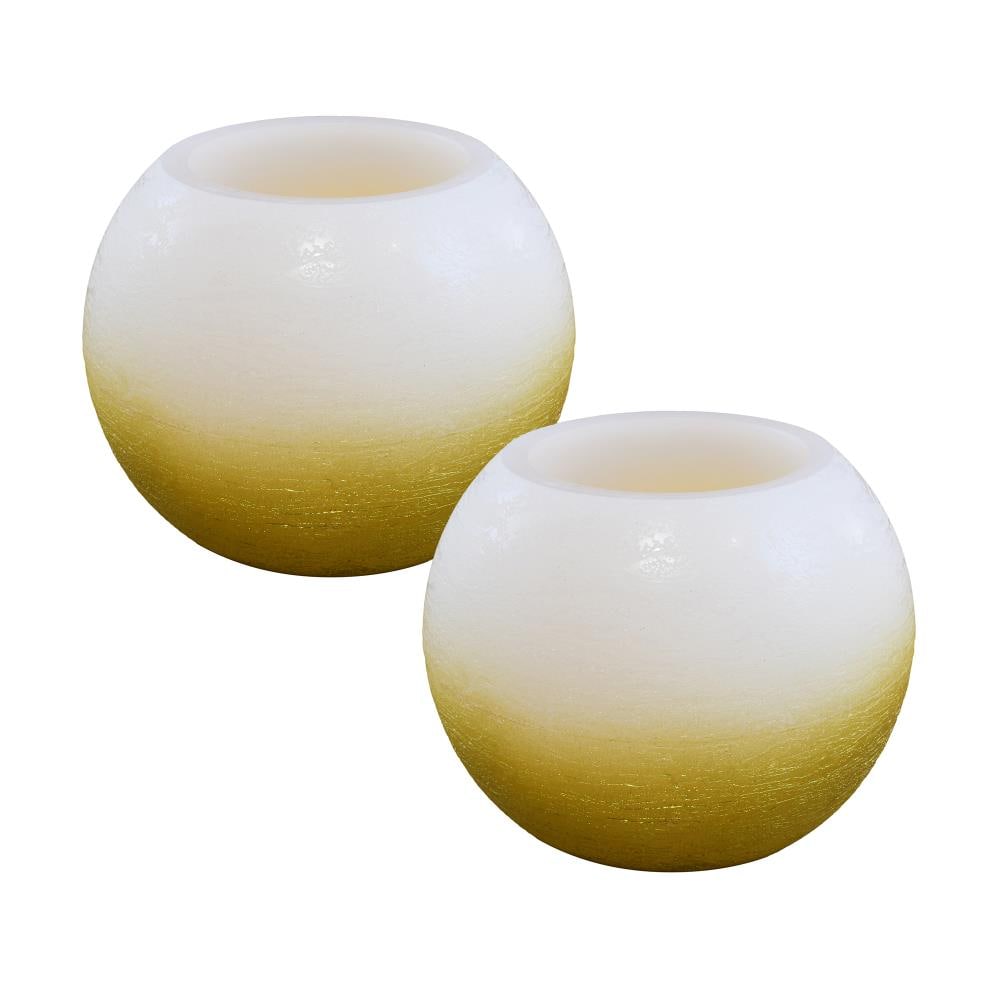LumaBase 25602 2 -Pack 2 -Wick Unscented Gold Flameless LED Electric candle