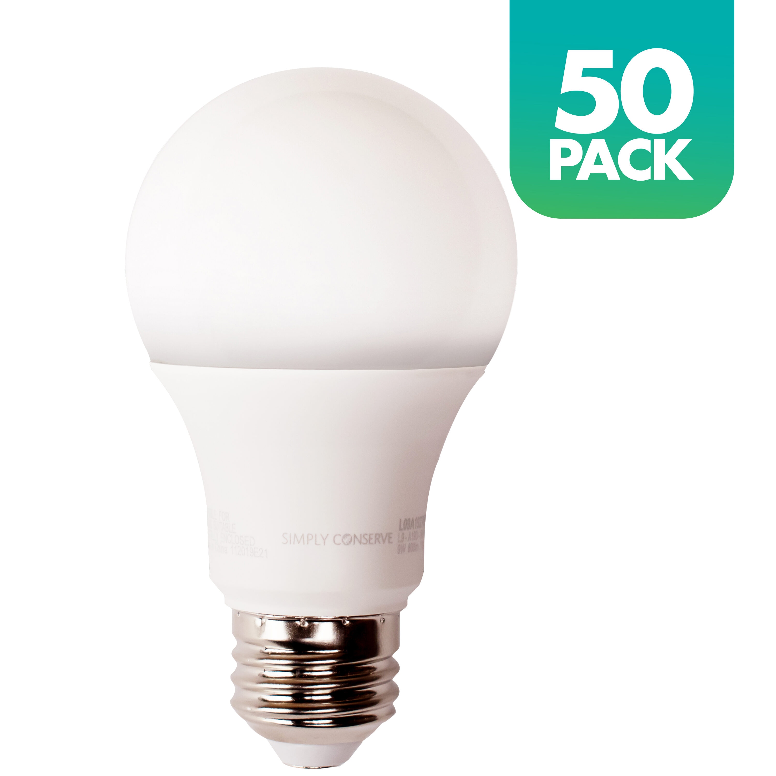 Beeldhouwer Gewoon overlopen Vergelding Simply Conserve ENERGY STAR 100-Watt EQ A19 Daylight Medium Base (e-26)  Dimmable LED Light Bulb (50-Pack) in the General Purpose LED Light Bulbs  department at Lowes.com