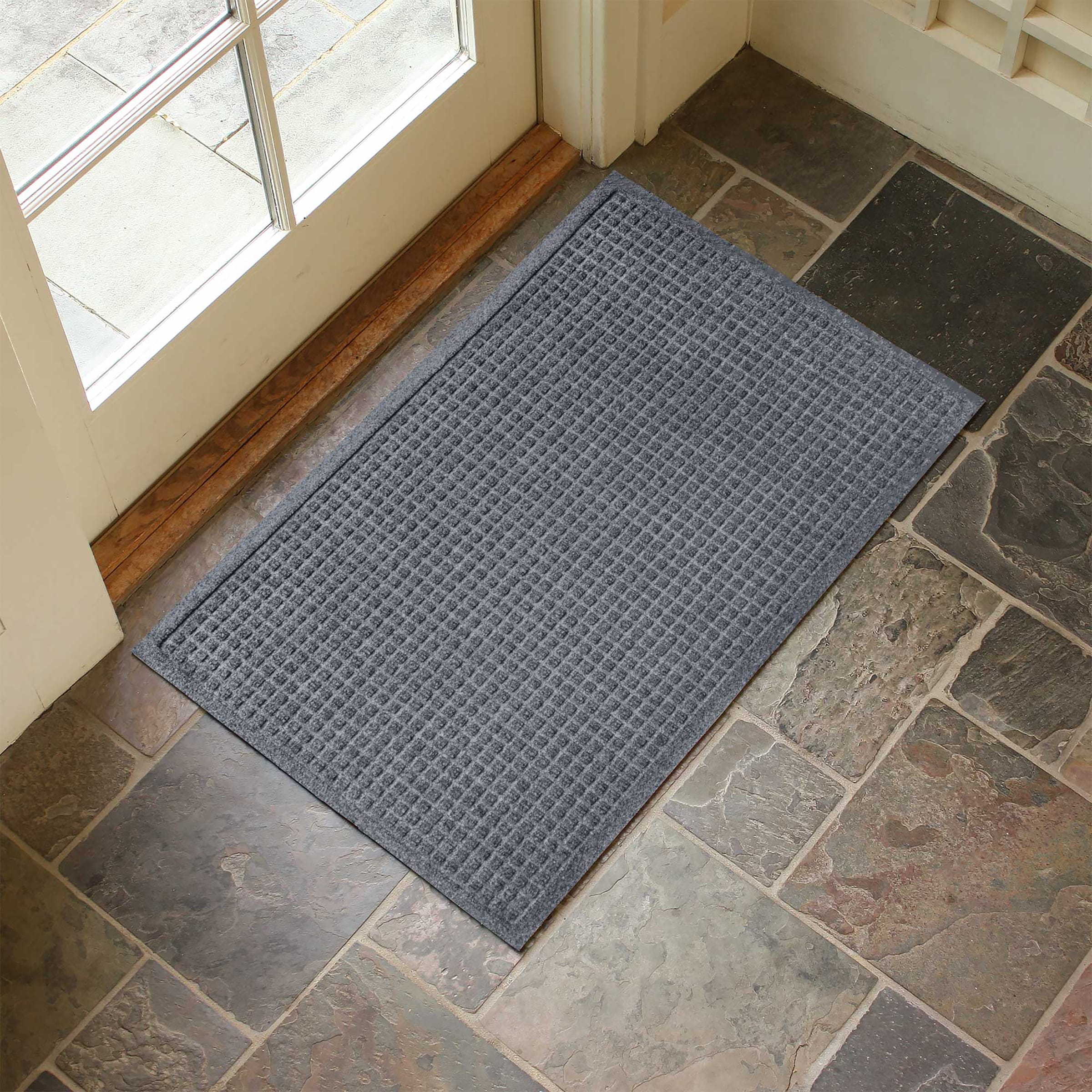 Bungalow Flooring 280580023 2-ft x 3-ft Bluestone Polyester Rectangular Indoor or outdoor Decorative Home Door mat