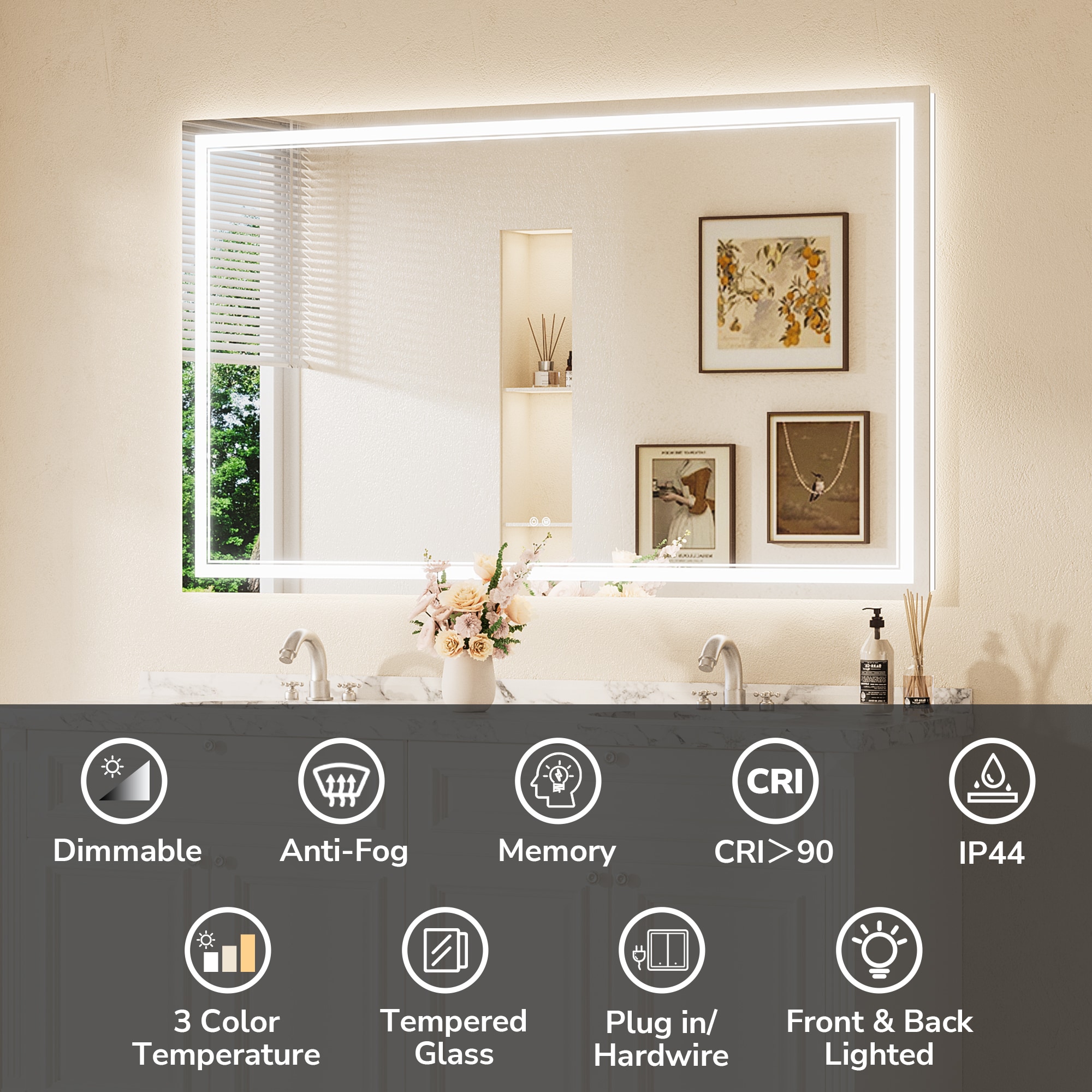 TETOTE LSC-TE-4830-B78 Framed-Bath-Mirrors - View #7