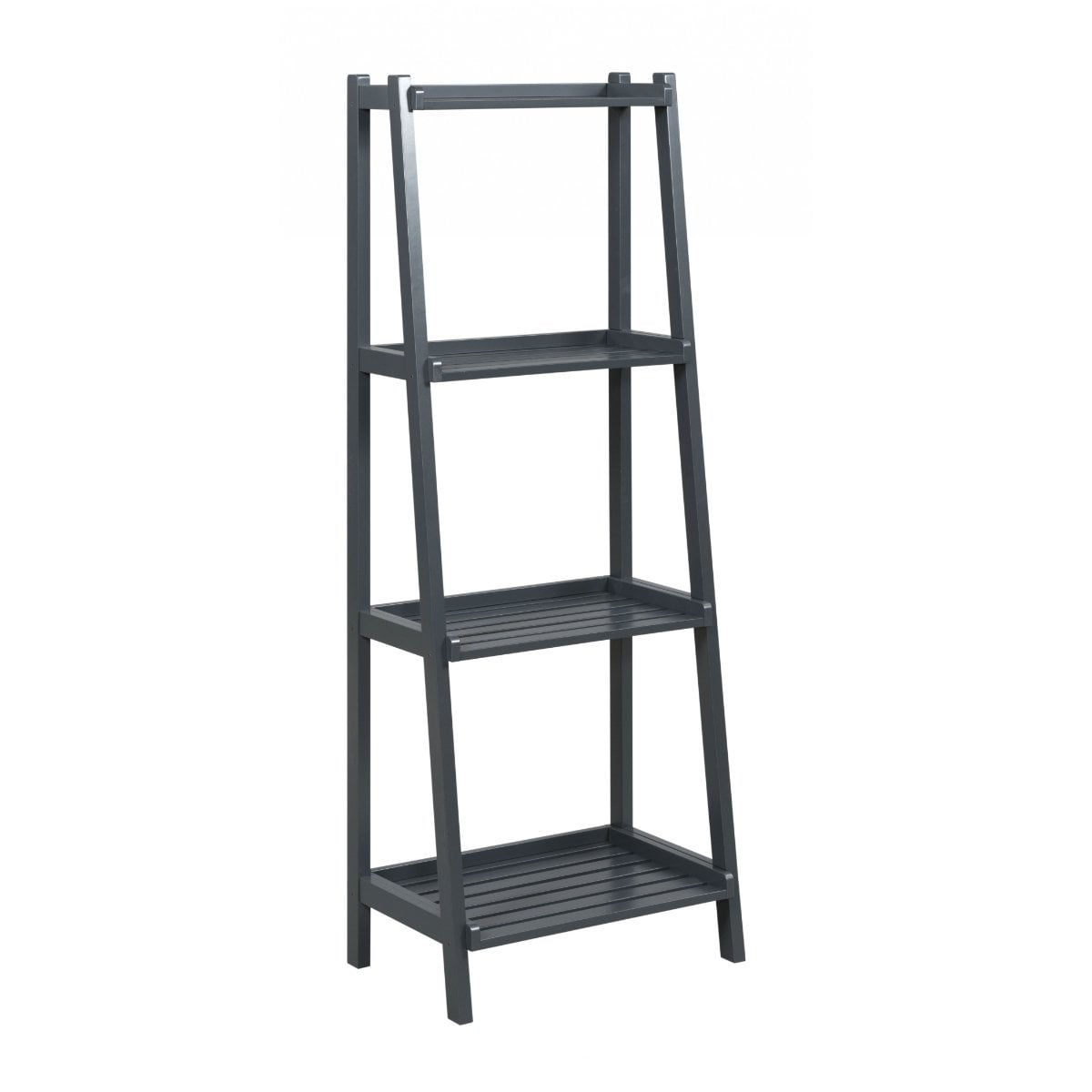 HomeRoots 4000380041 Graphite Wood 3-Shelf Ladder Bookcase (22-in W x 60-in H x 15-in D)