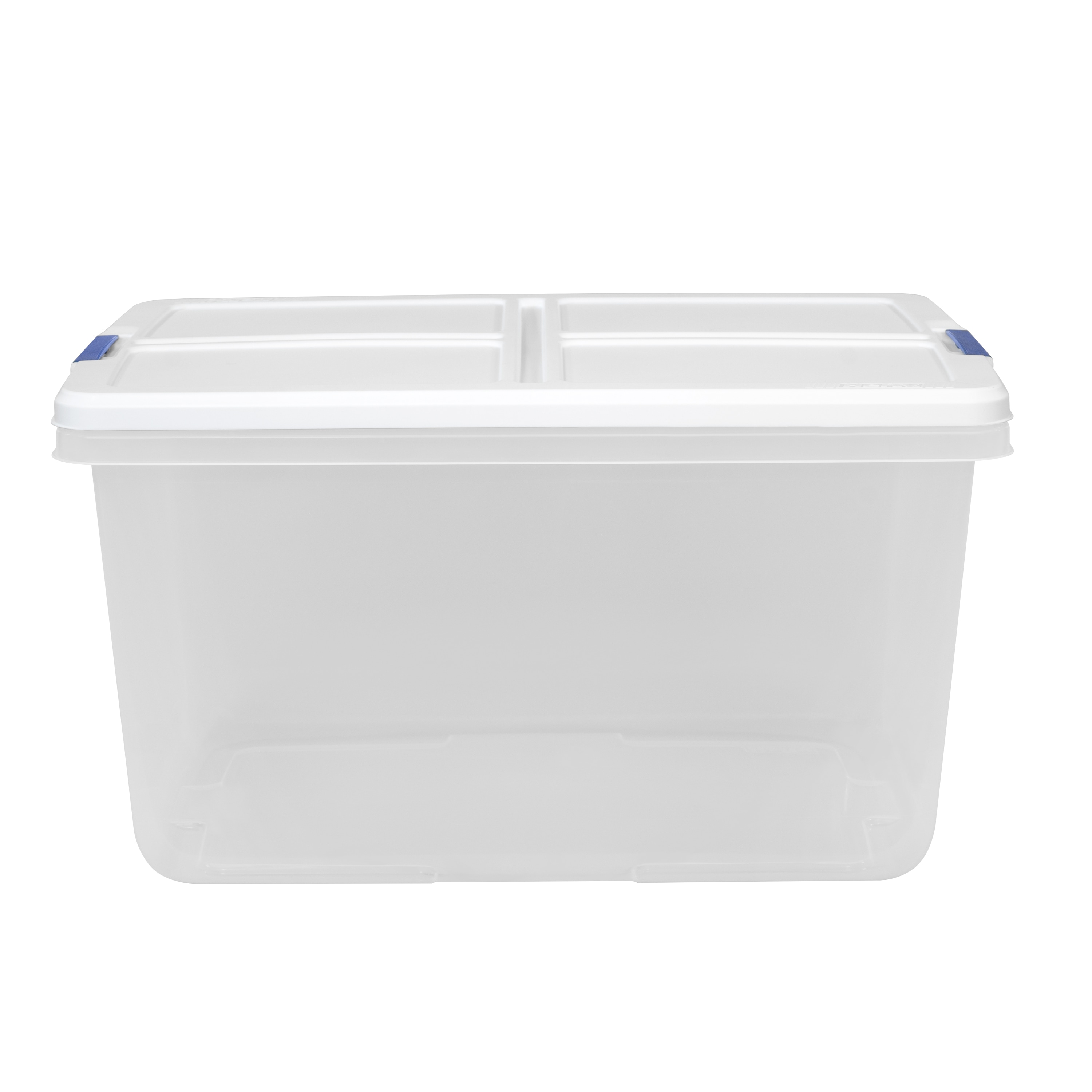 Hefty Medium 16.5-Gallons (66-Quart) Clear Base with White Lid Tote with  Latching Lid