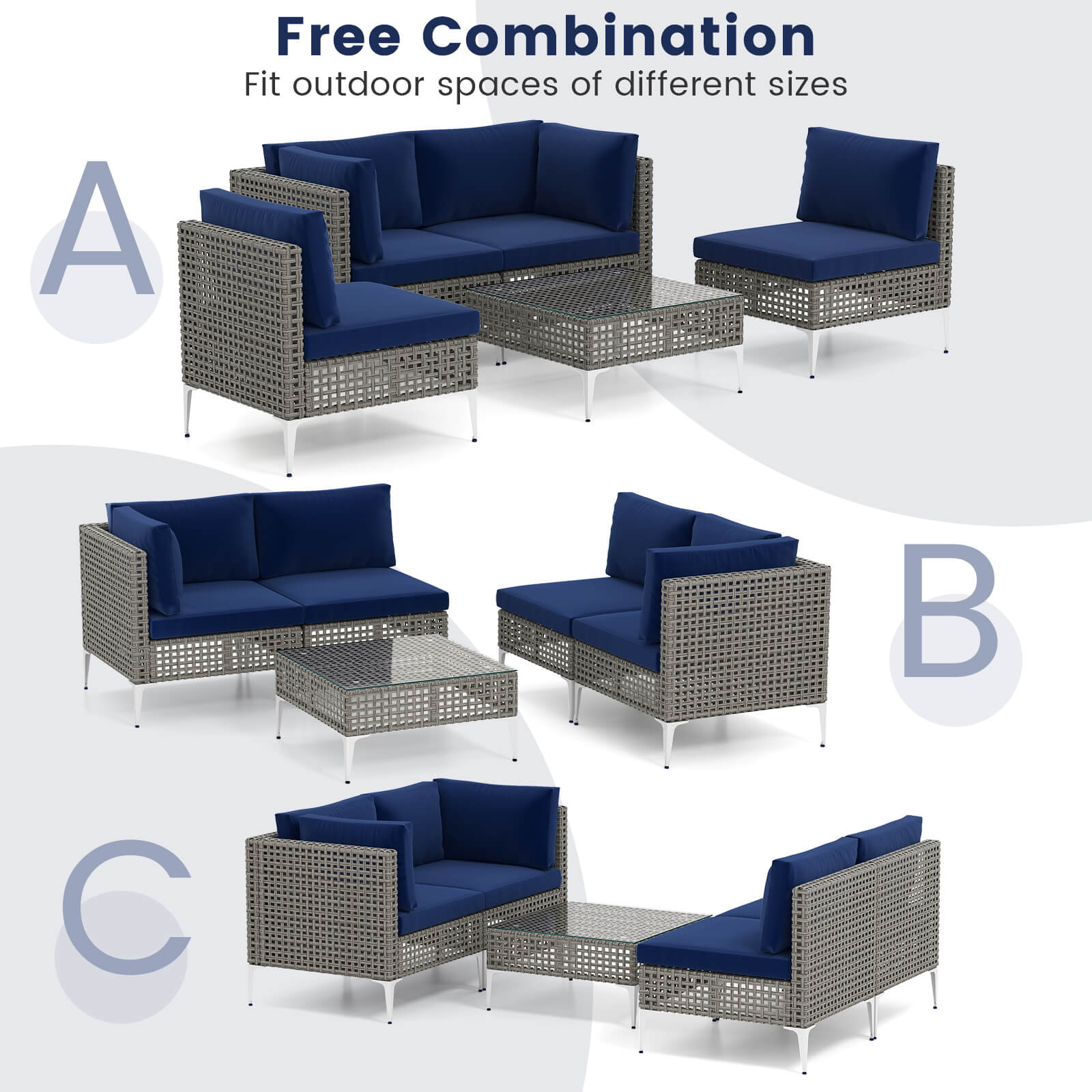 Costway HCST08446 Patio-Conversation-Sets - View #4